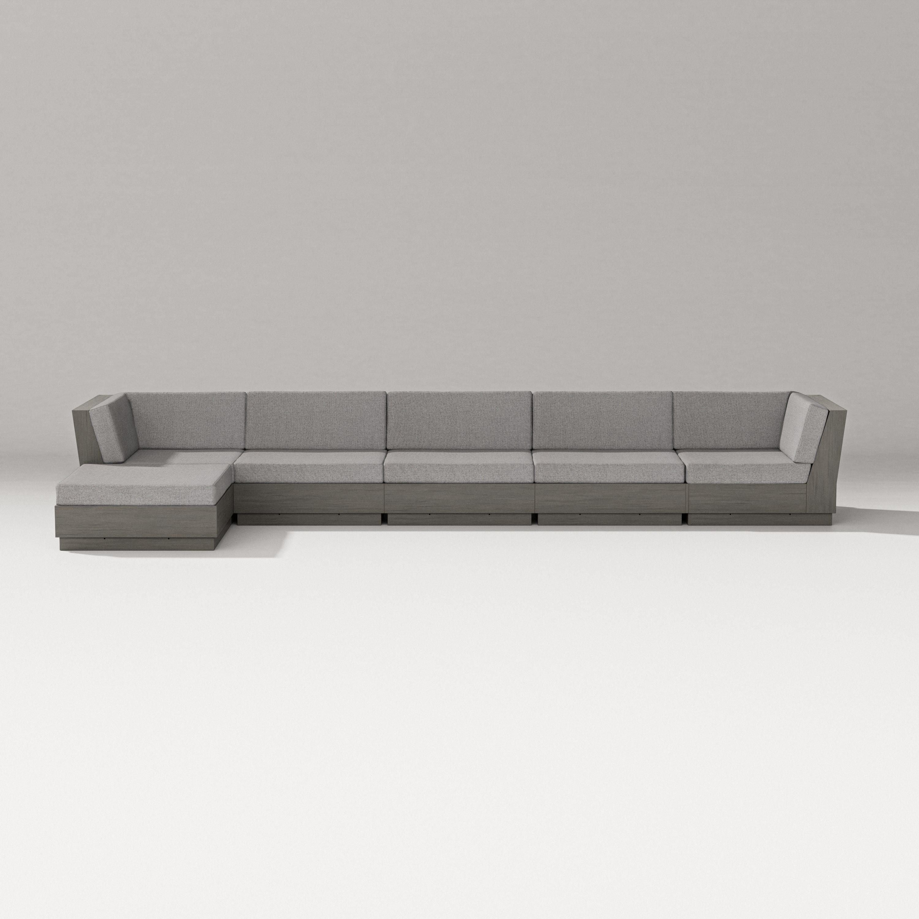 PW Designer Series Elevate 6-Piece Chaise Sectional in Driftwood / Grey Mist