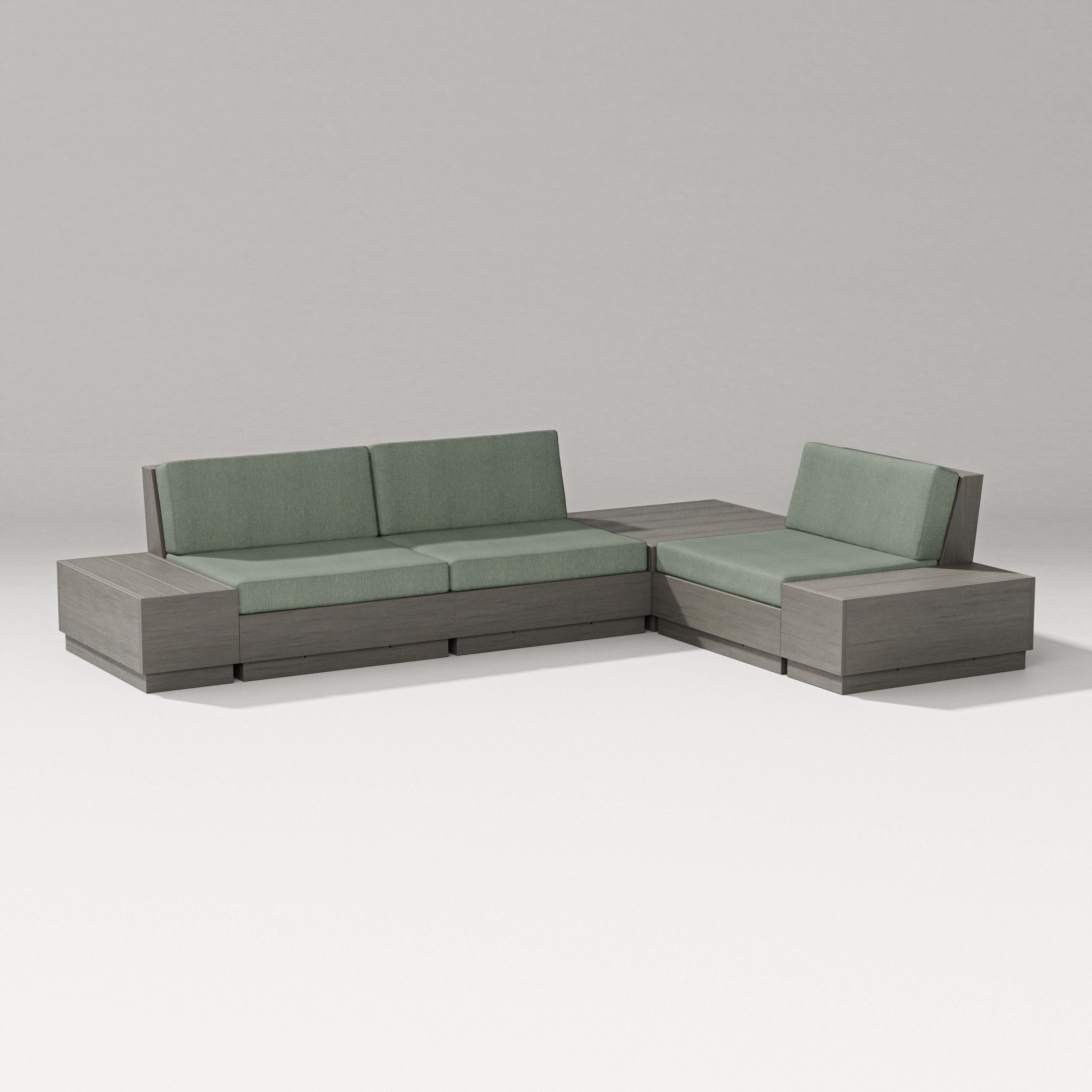 PW Designer Series Elevate 6-Piece Corner Sectional in Driftwood / Cast Sage