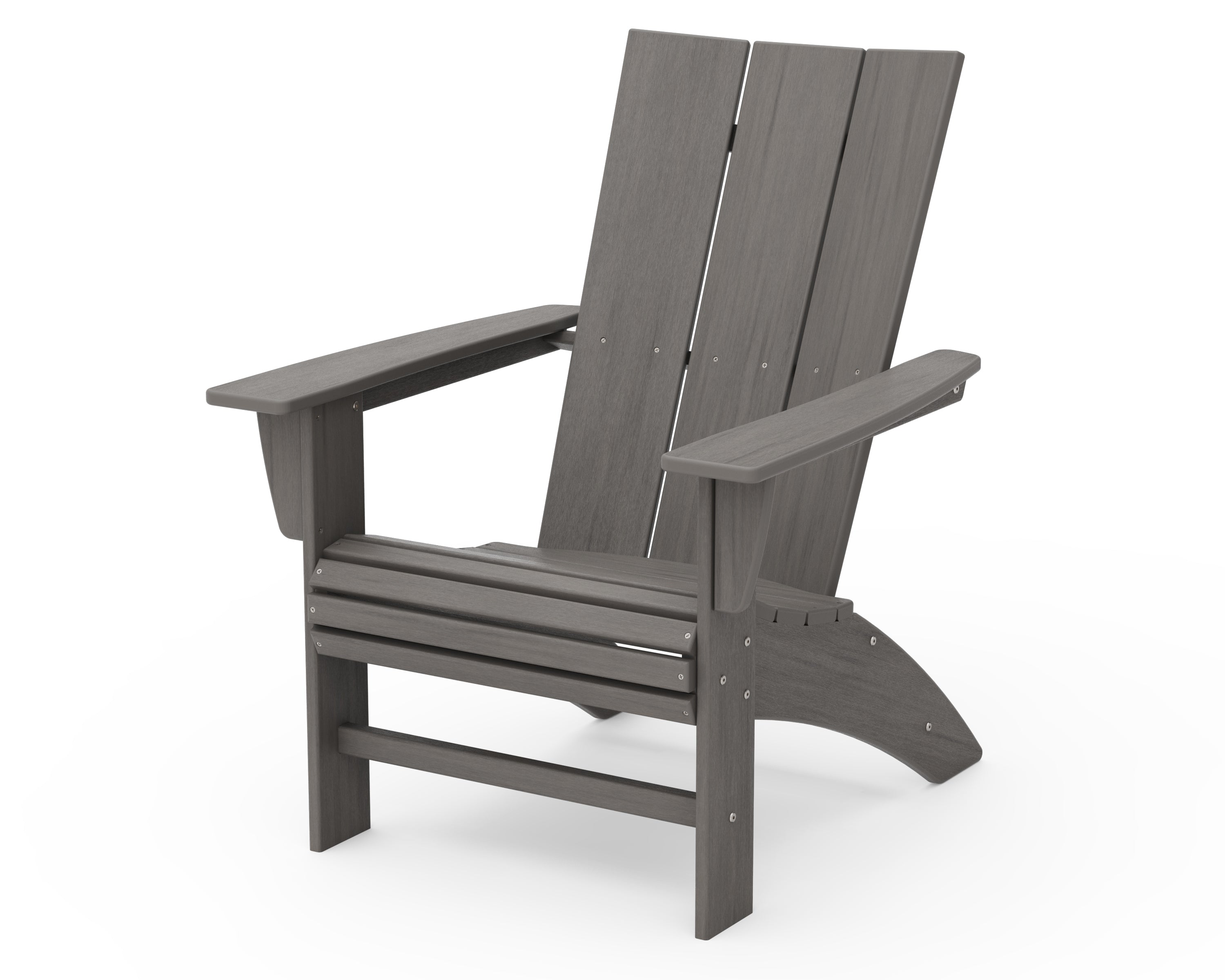 POLYWOOD Modern Curveback Adirondack Chair in Driftwood