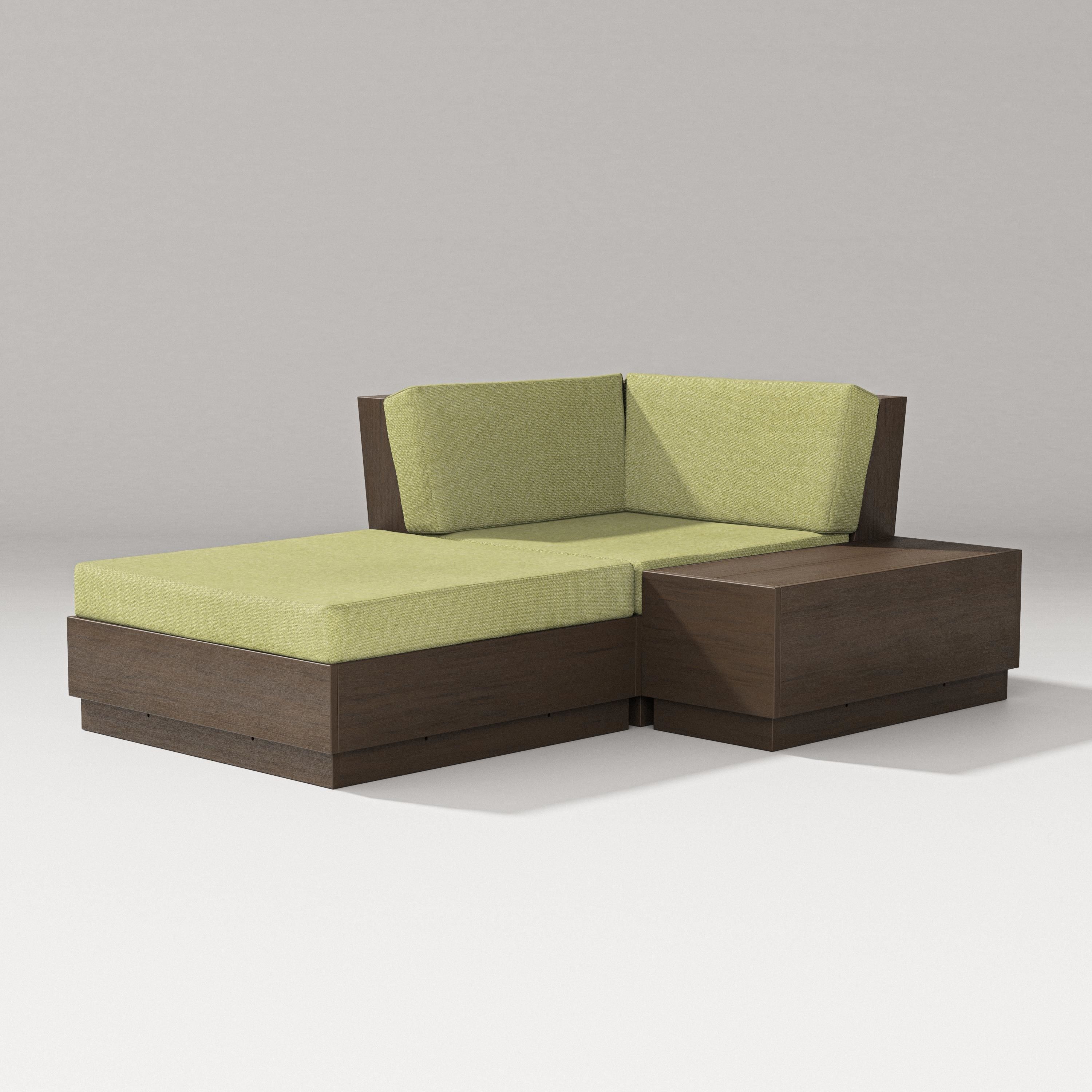 PW Designer Series Elevate Corner Chaise in Kona / Chartreuse Boucle