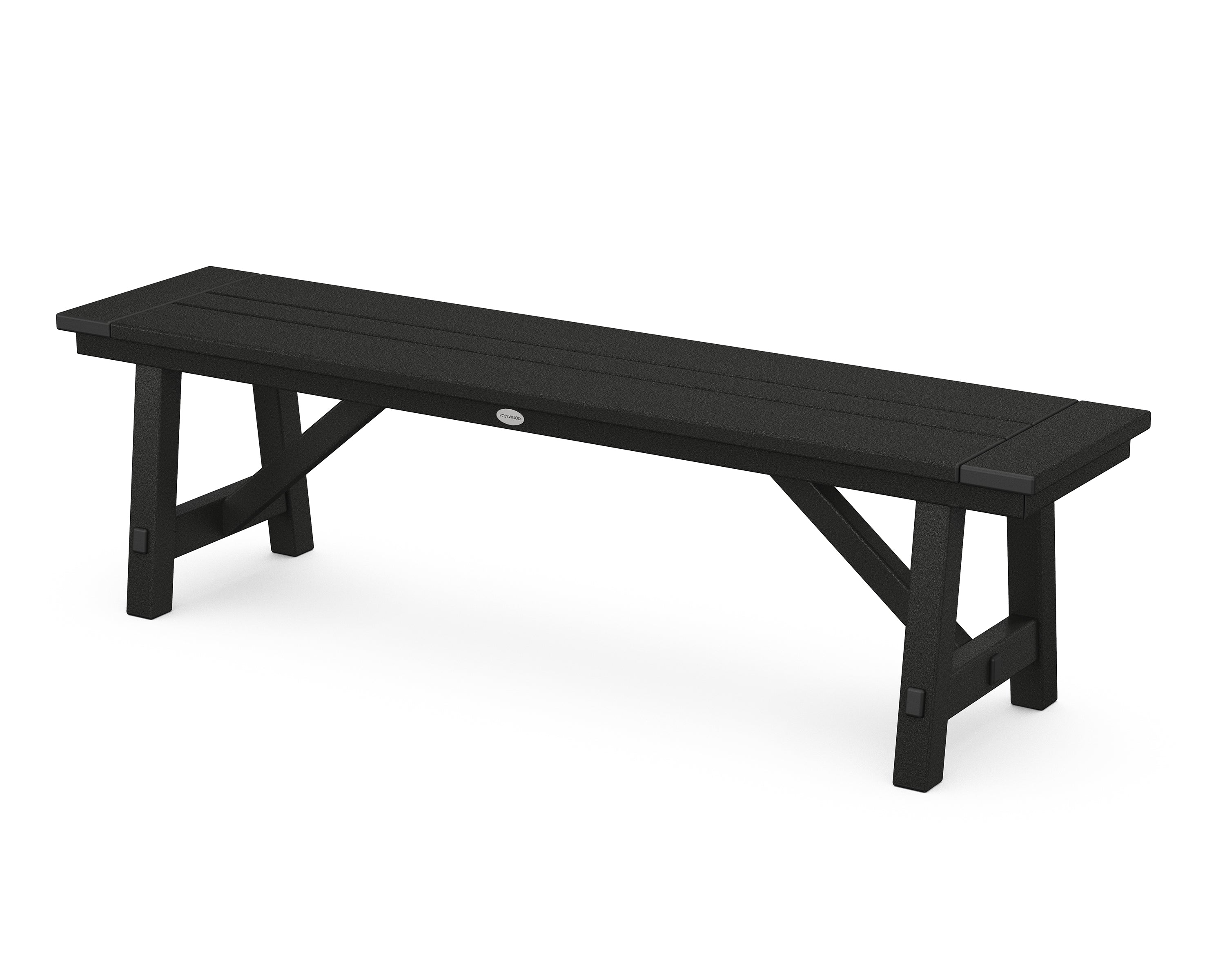 POLYWOOD® Rustic Farmhouse 60" Backless Bench in Black
