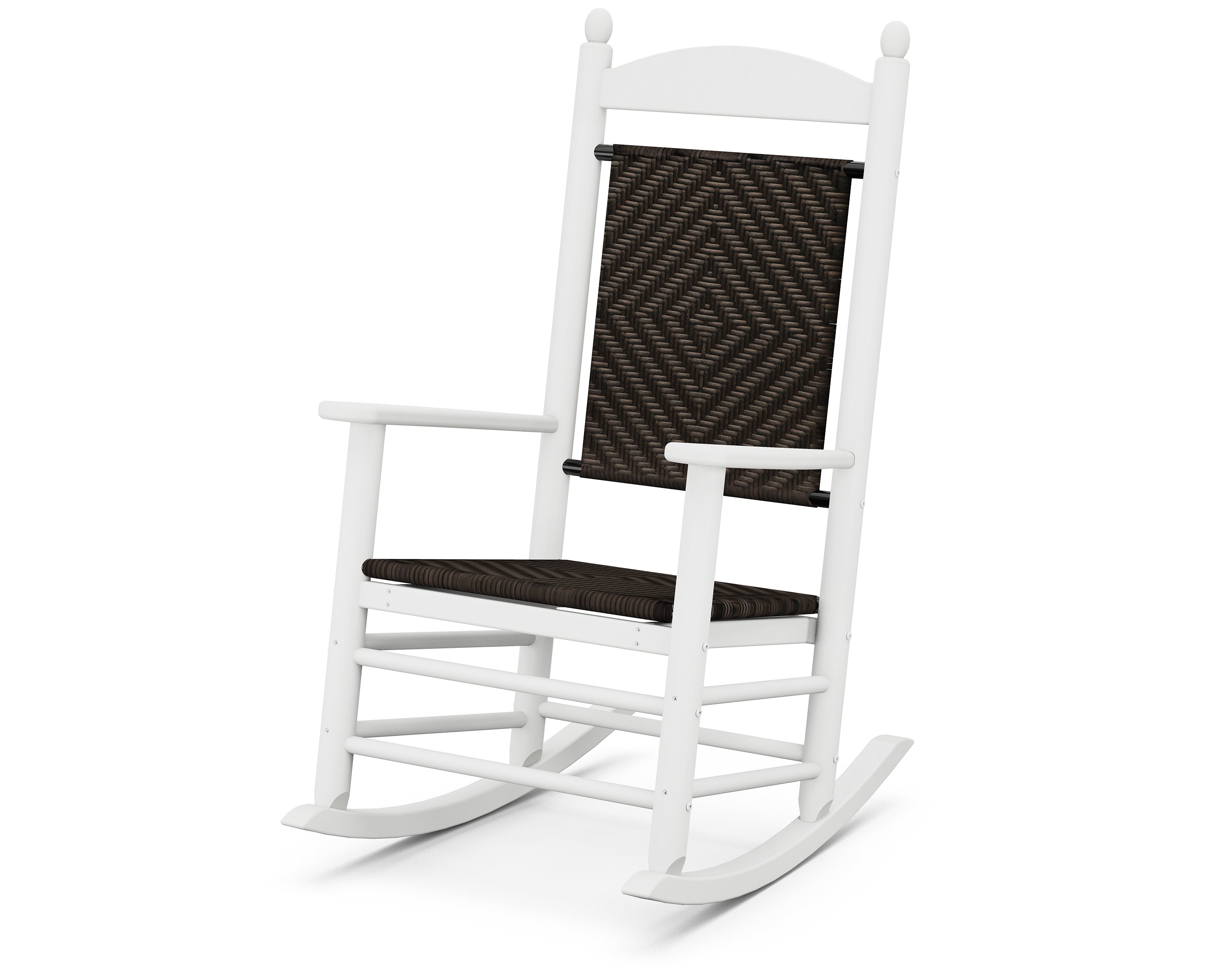 POLYWOOD® Jefferson Woven Rocking Chair in White / Cahaba