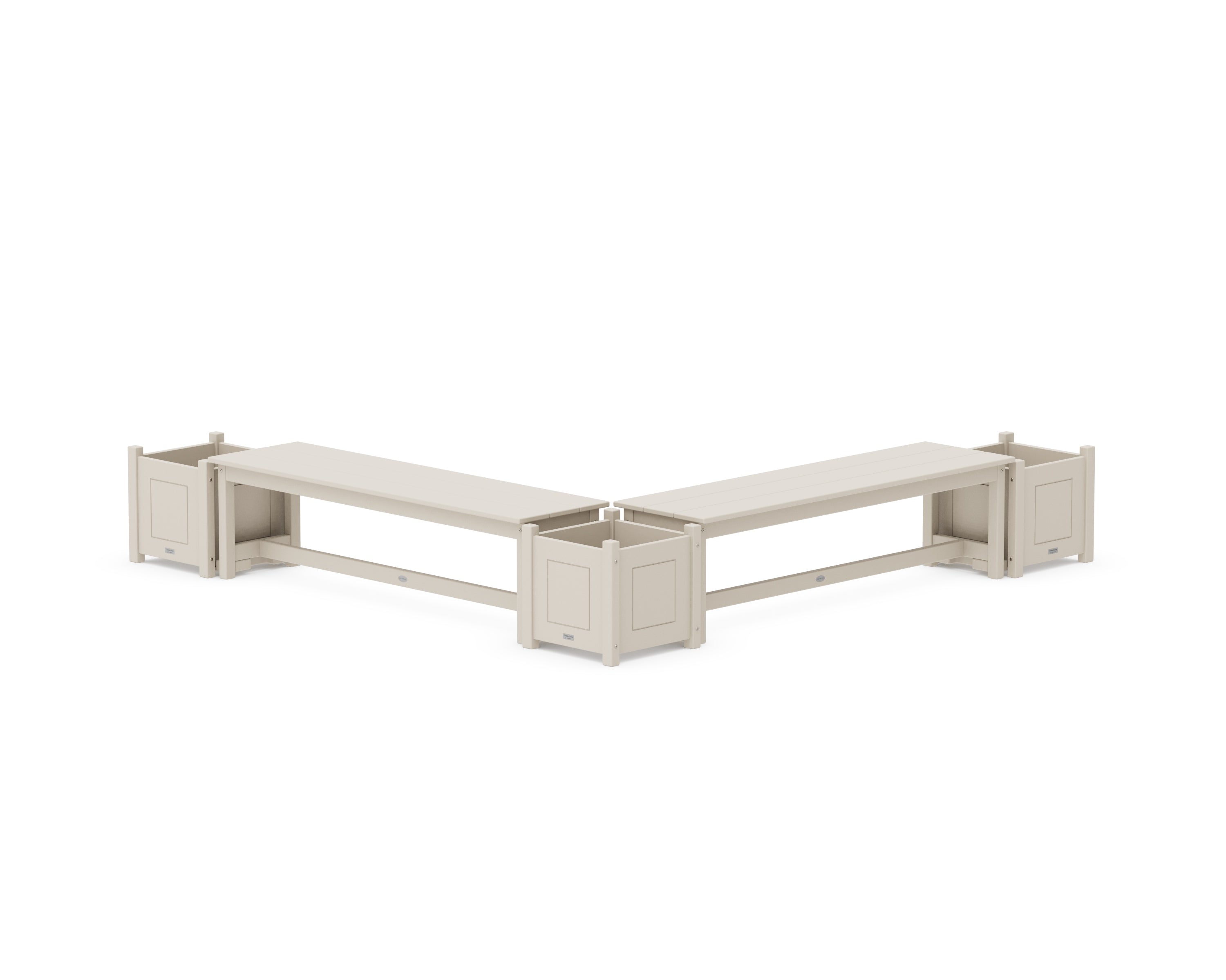 Country Living 60" Country Living L- Shaped Planter Bench Corner Set in Sand