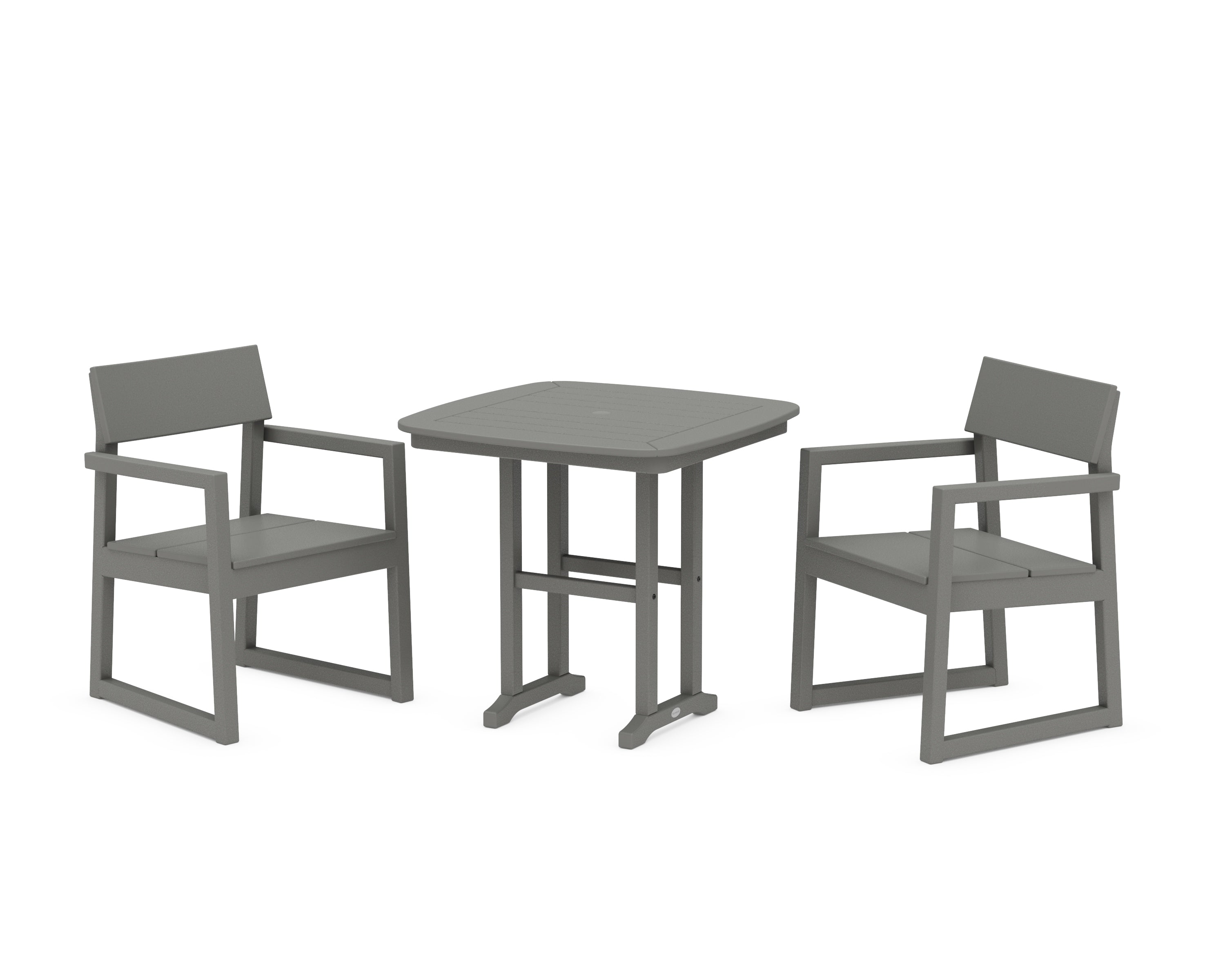 POLYWOOD EDGE 3-Piece Dining Set in Slate Grey