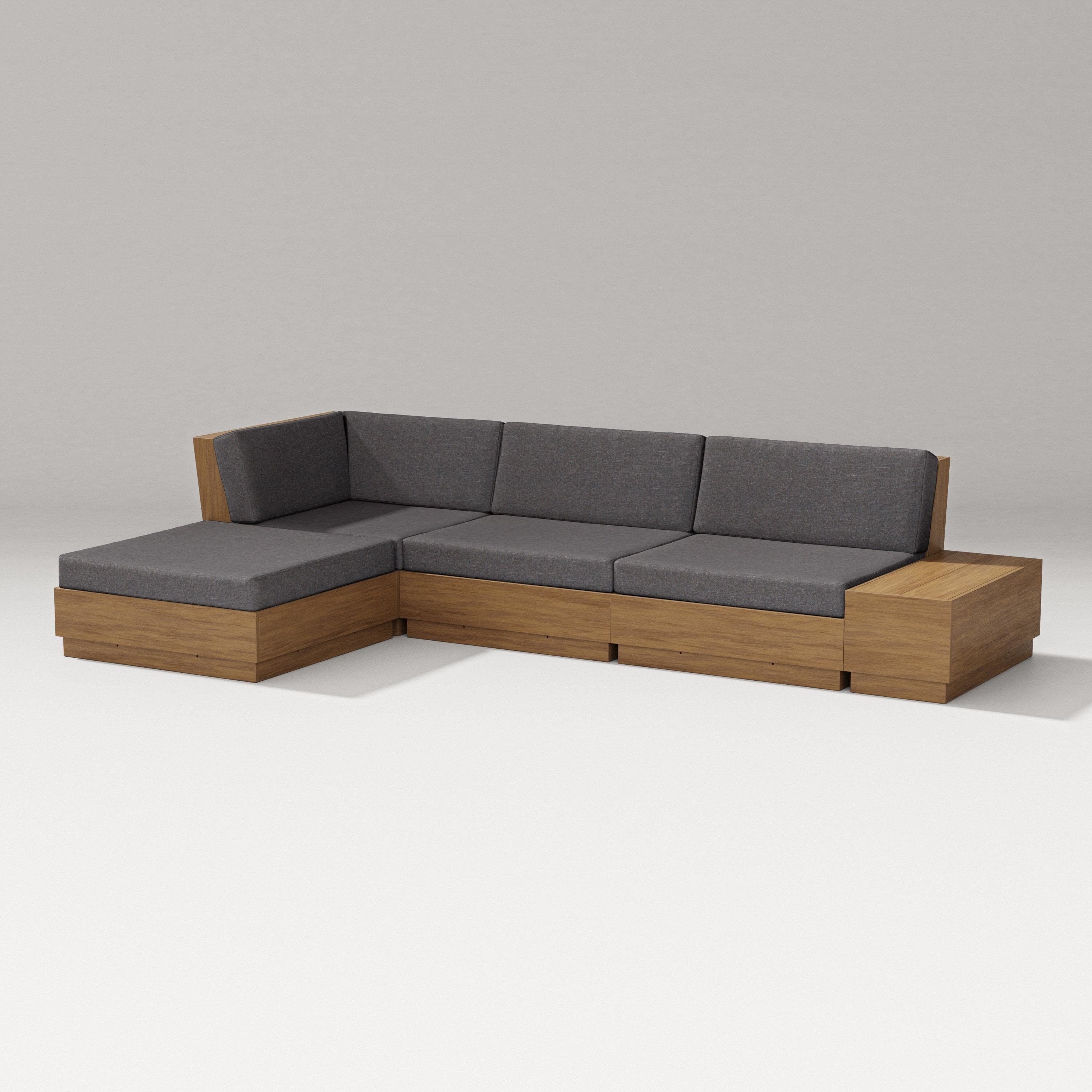 PW Designer Series Elevate Chaise Sectional in Natural / Ash Charcoal