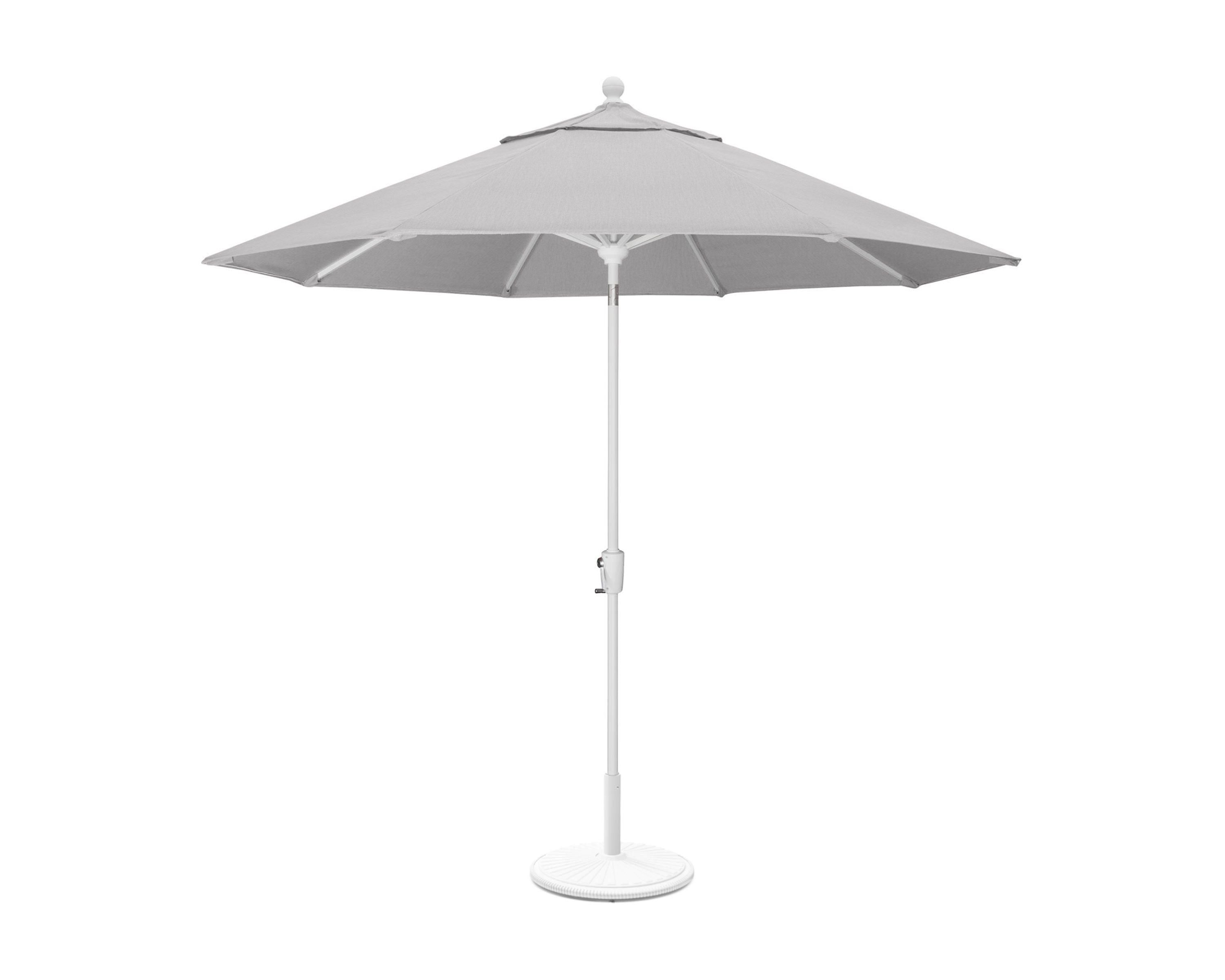 POLYWOOD 9' Tilt Market Umbrella & Base in White / Granite