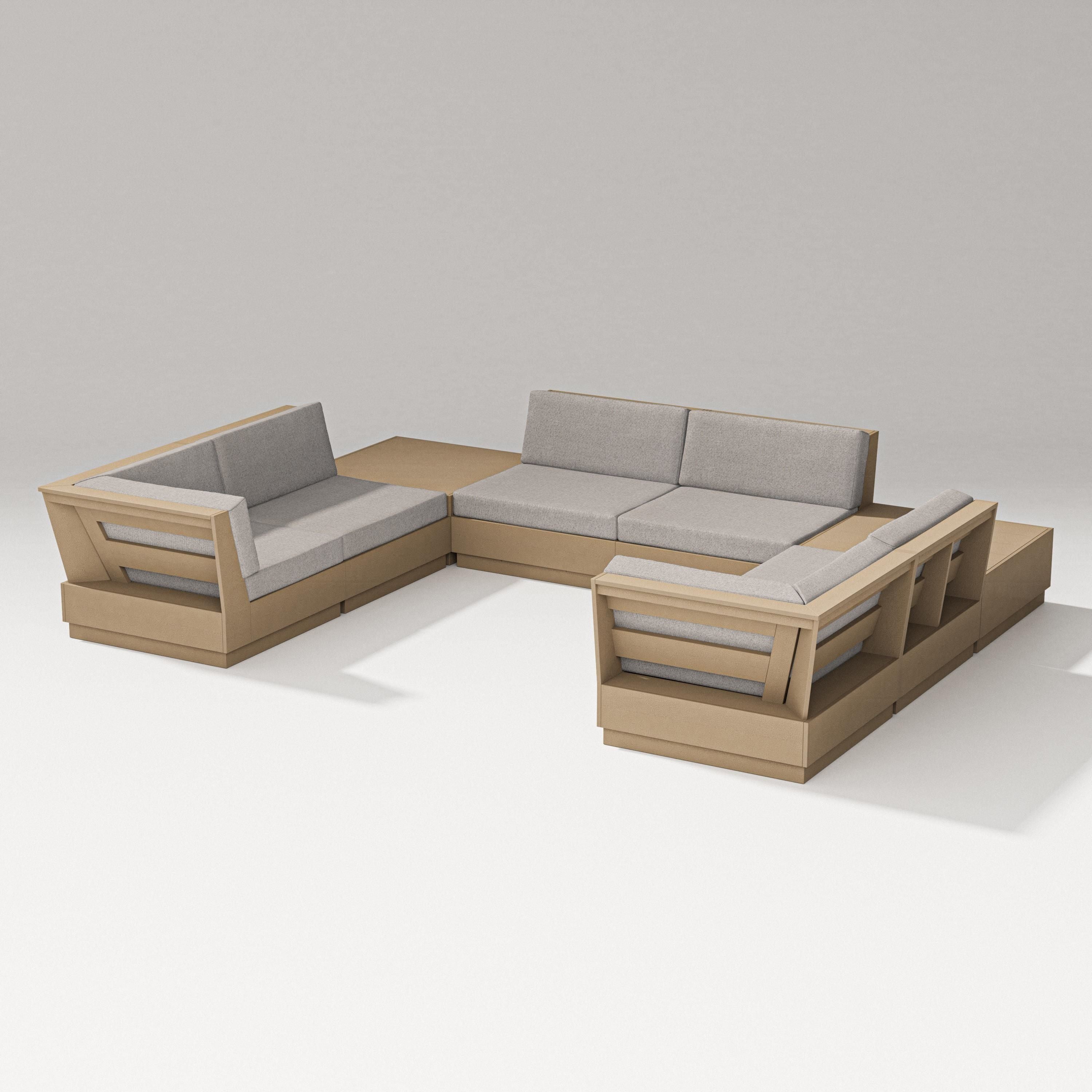 PW Designer Series Elevate 8-Piece U-Shaped Sectional in Vintage Sahara / Weathered Tweed