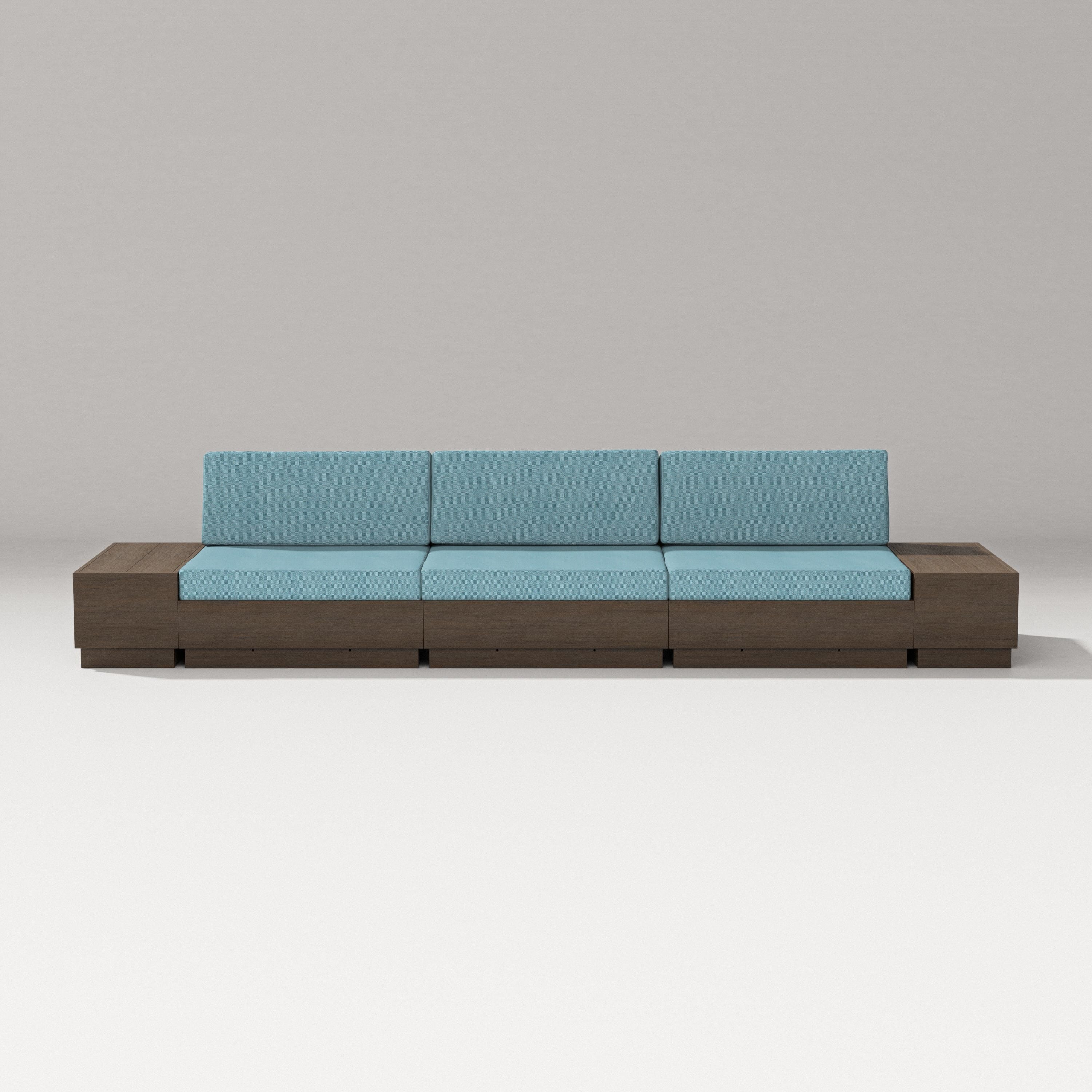 PW Designer Series Elevate Straight Sectional in Kona / Lattice Sky Blue