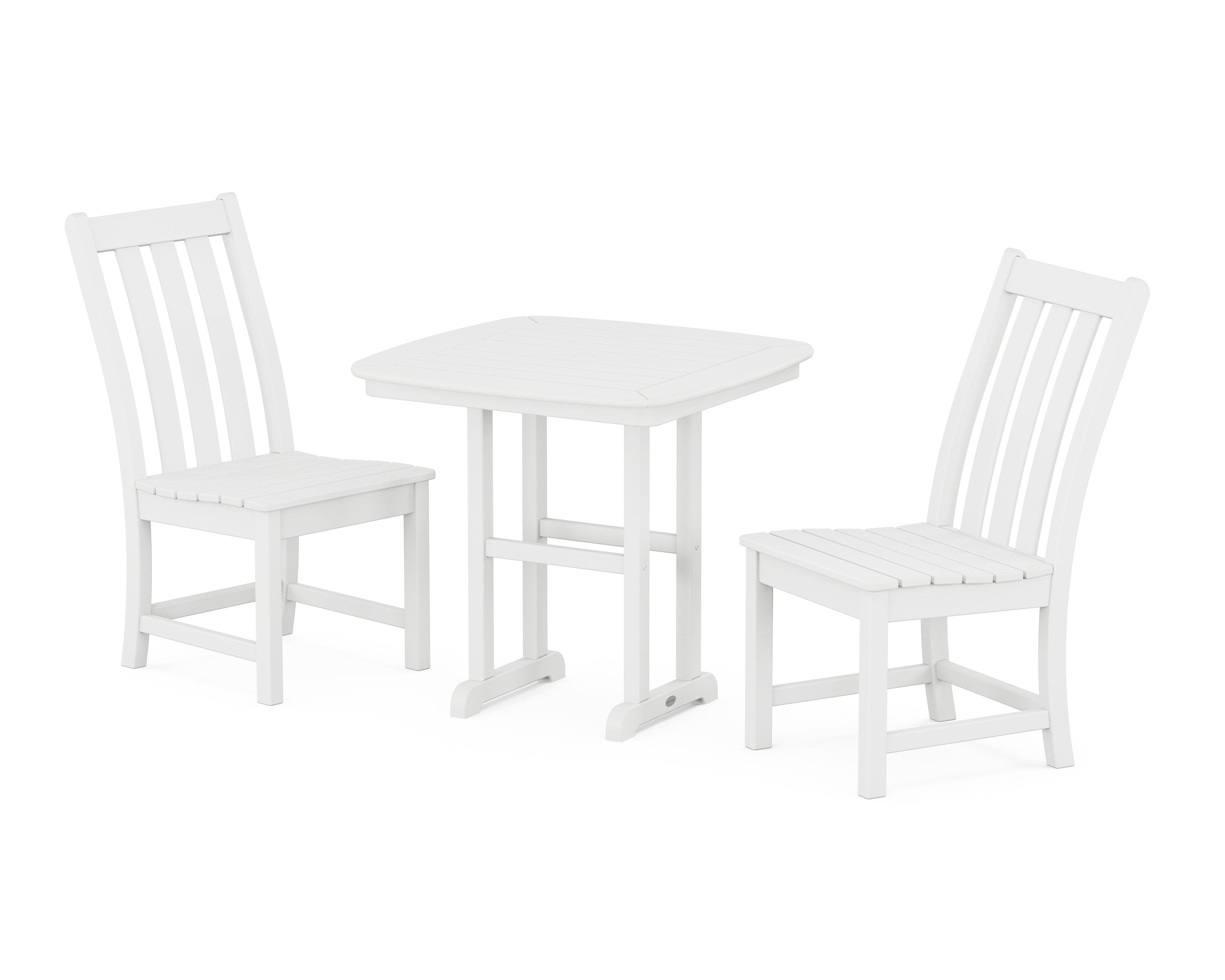 POLYWOOD® Vineyard Side Chair 3-Piece Dining Set in White