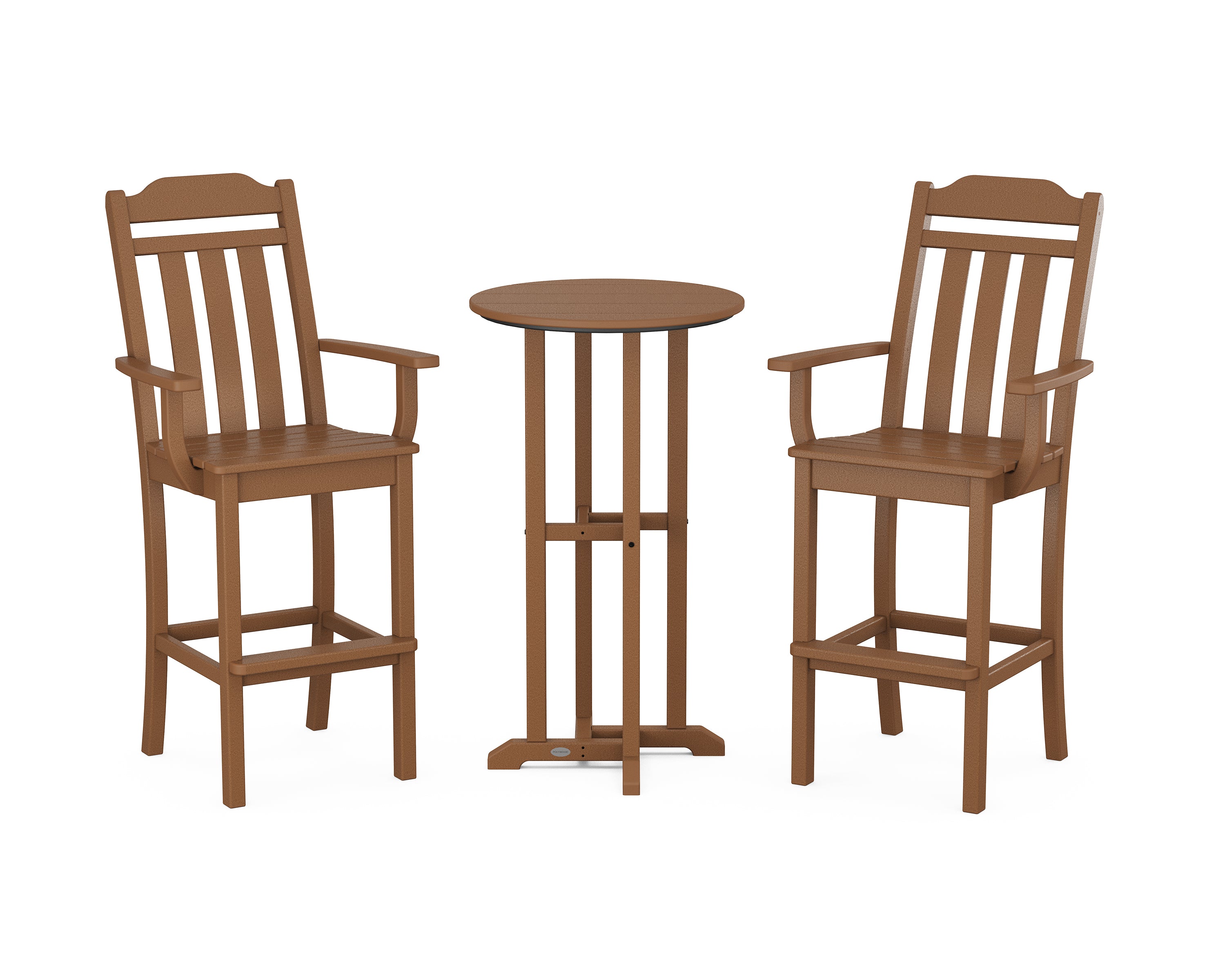 POLYWOOD Country Living 3-Piece Farmhouse Bar Set in Teak