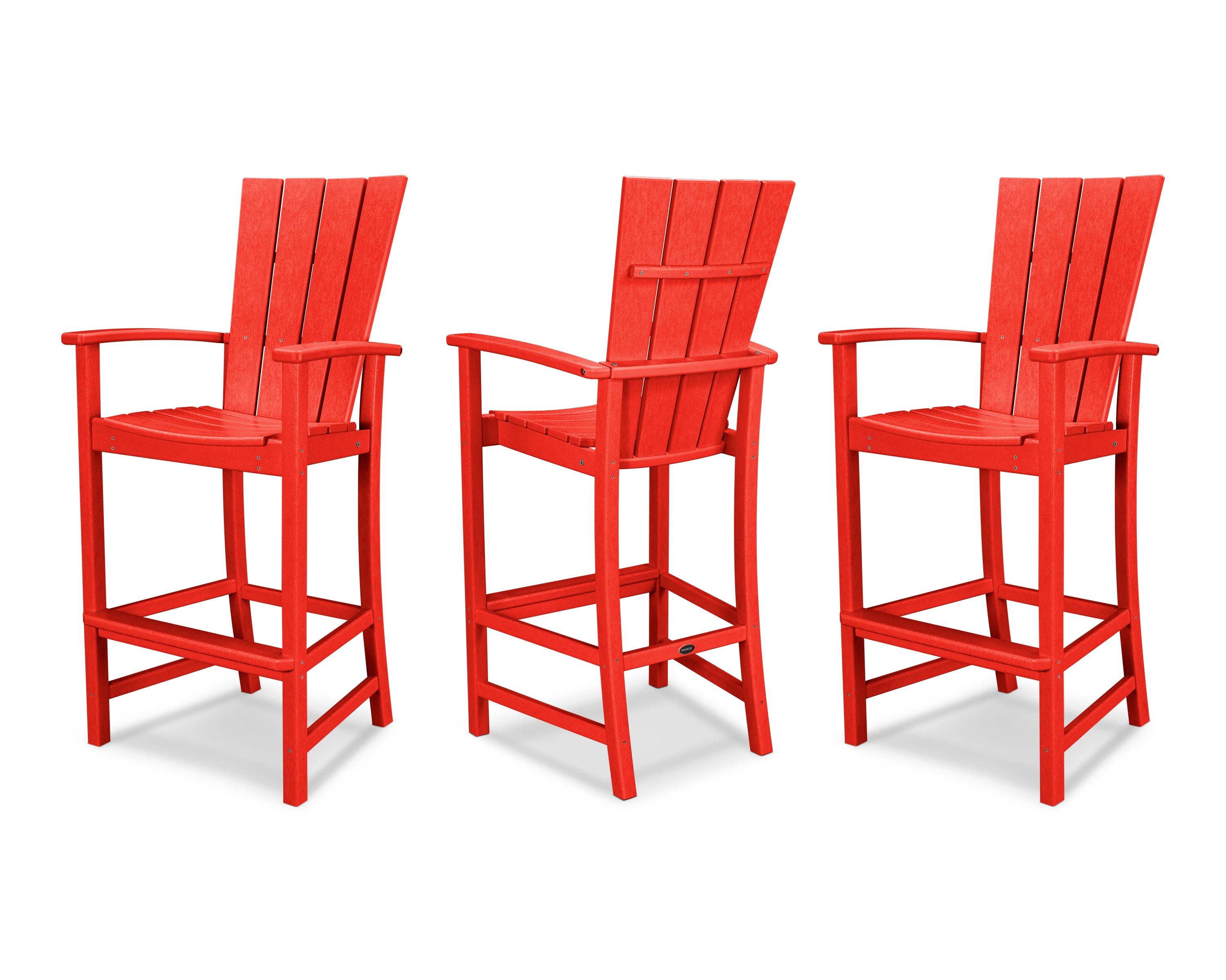 POLYWOOD® Quattro 3-Piece Bar Set in Sunset Red