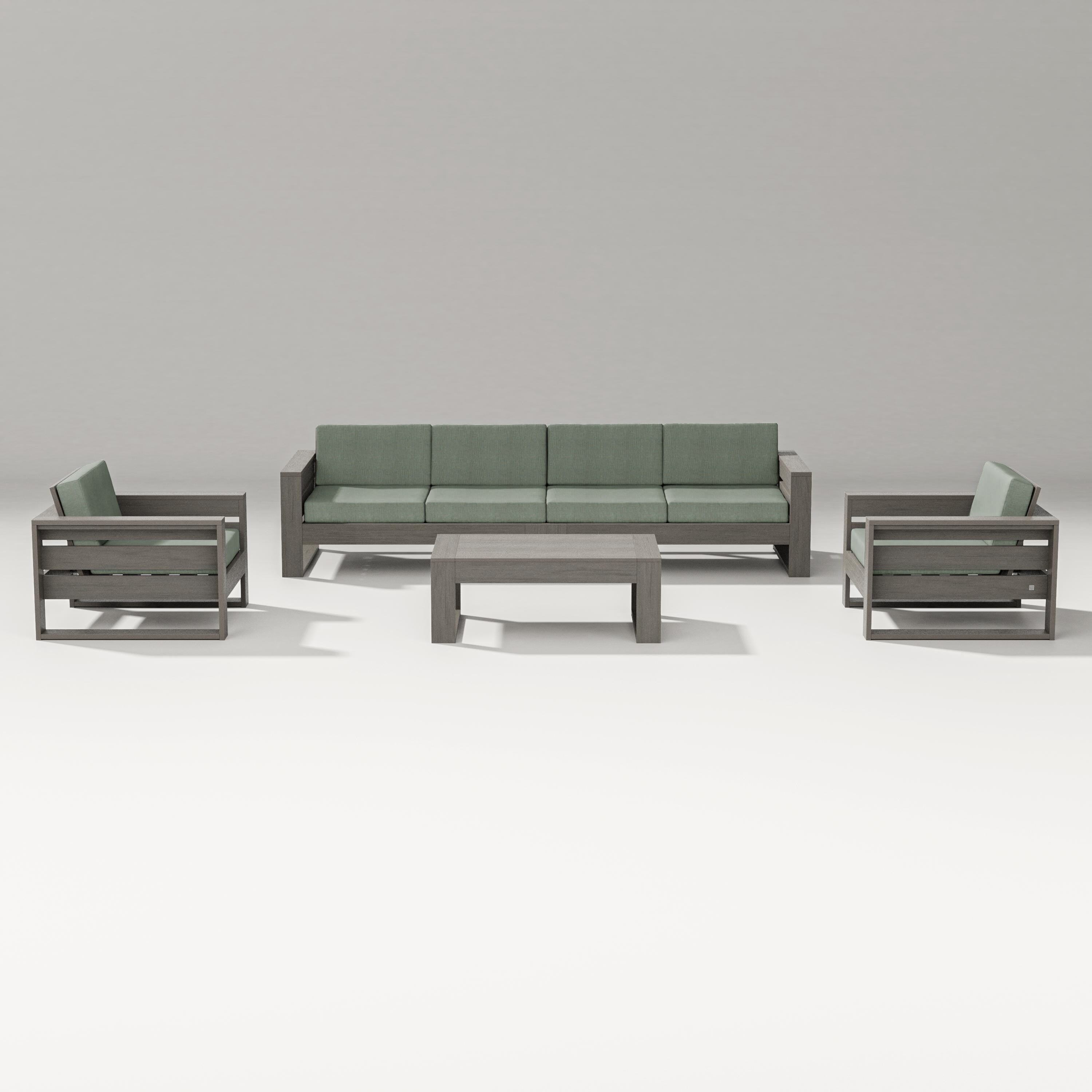 PW Designer Series Latitude 5-Piece Lounge Sofa Set in Driftwood / Cast Sage
