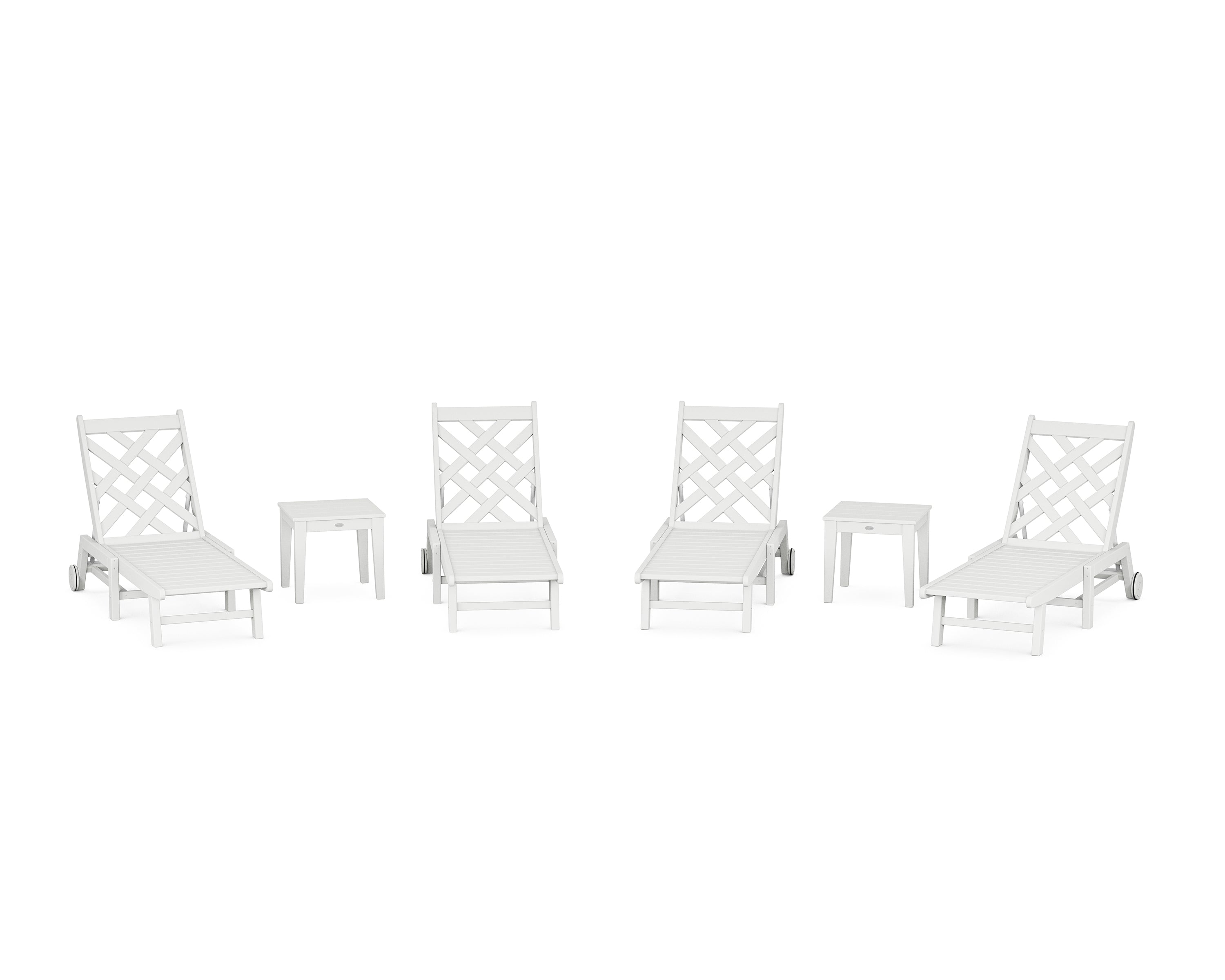 Country Living Wovendale 6-Piece Chaise Set with Wheels in White