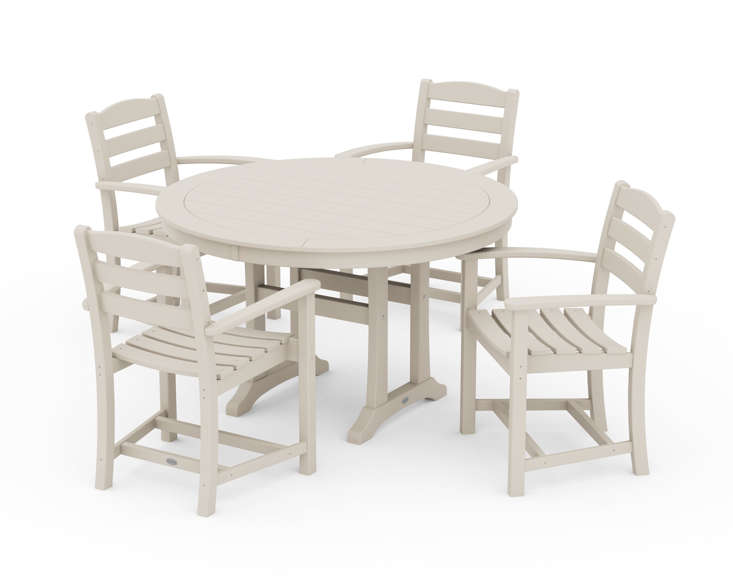 POLYWOOD La Casa Café 5-Piece Arm Chair Dining Set in Sand
