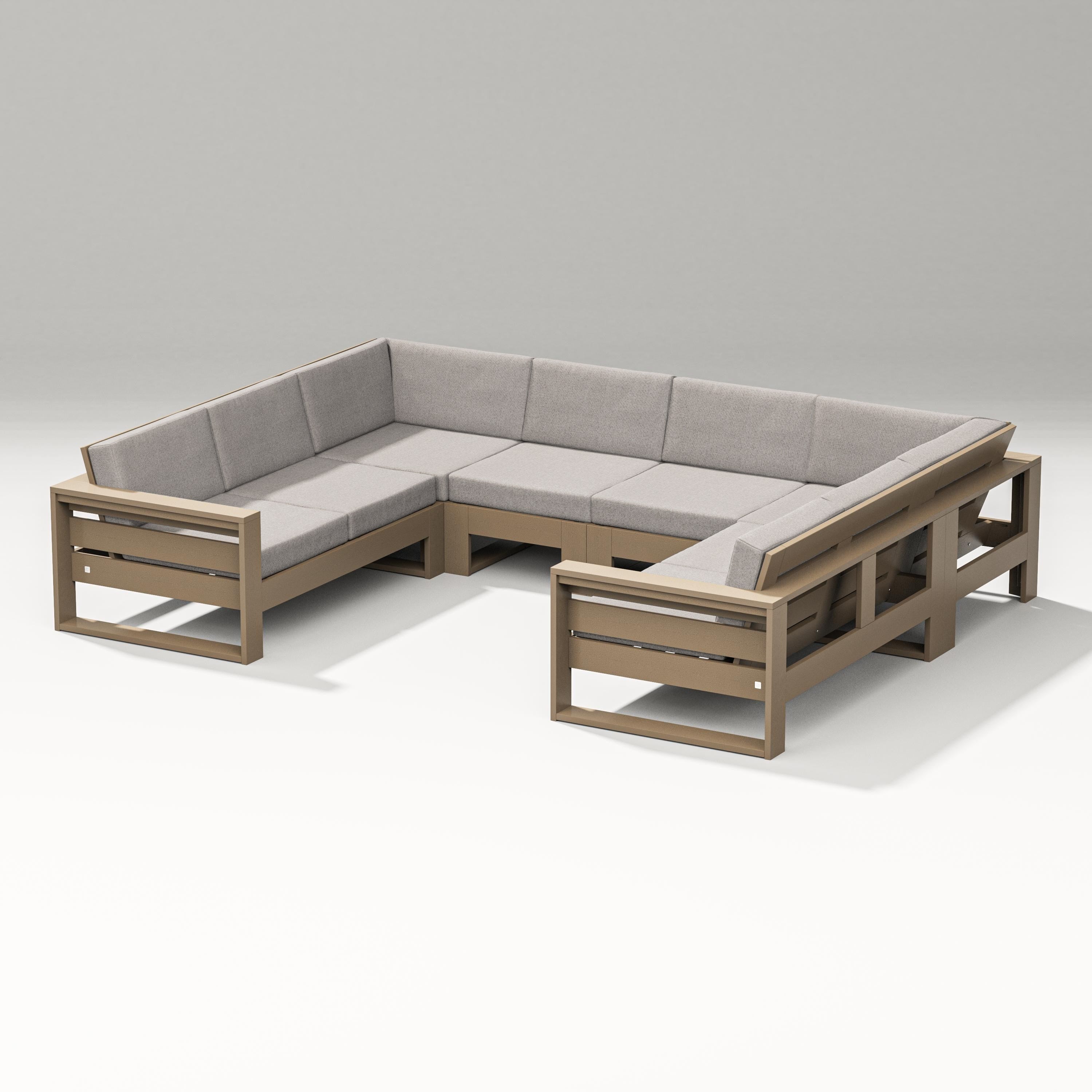 PW Designer Series Latitude U-Shaped Sectional in Vintage Sahara / Weathered Tweed