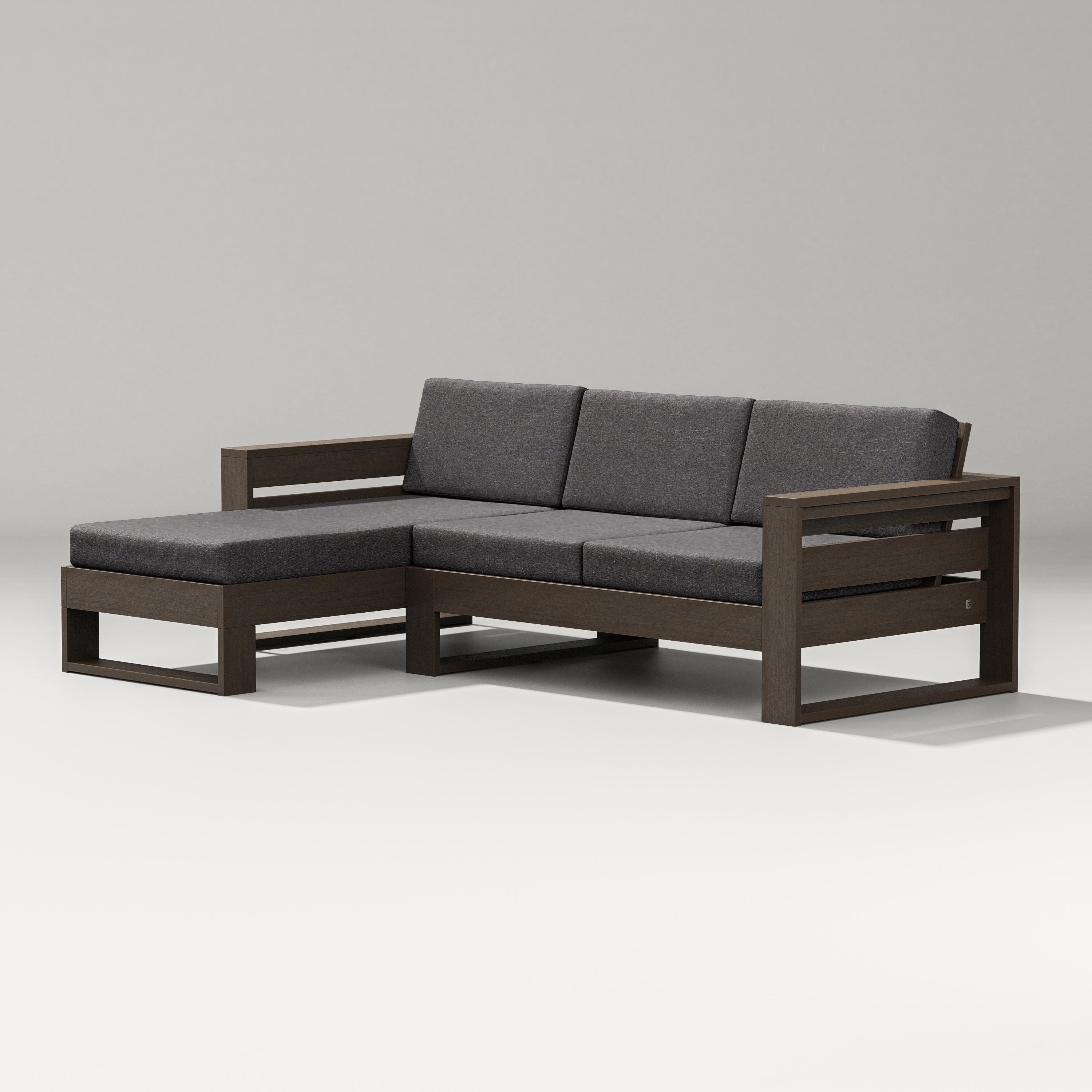 PW Designer Series Latitude Left Chaise Sectional in Kona / Ash Charcoal
