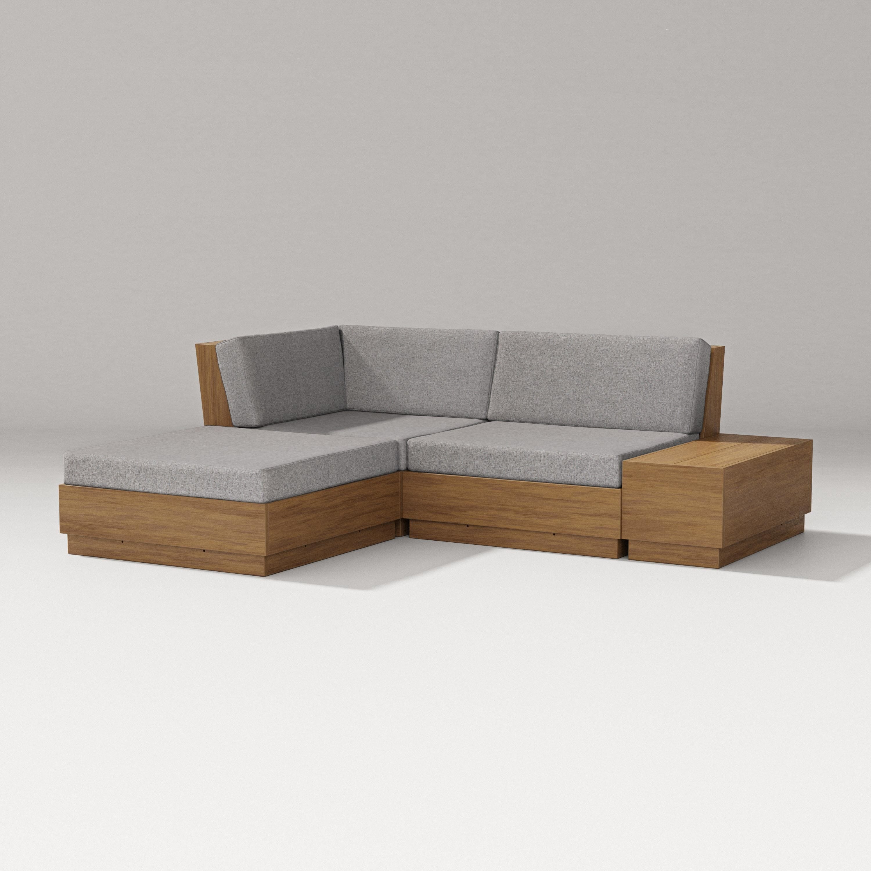PW Designer Series Elevate Loveseat Sectional with Chaise in Natural / Grey Mist