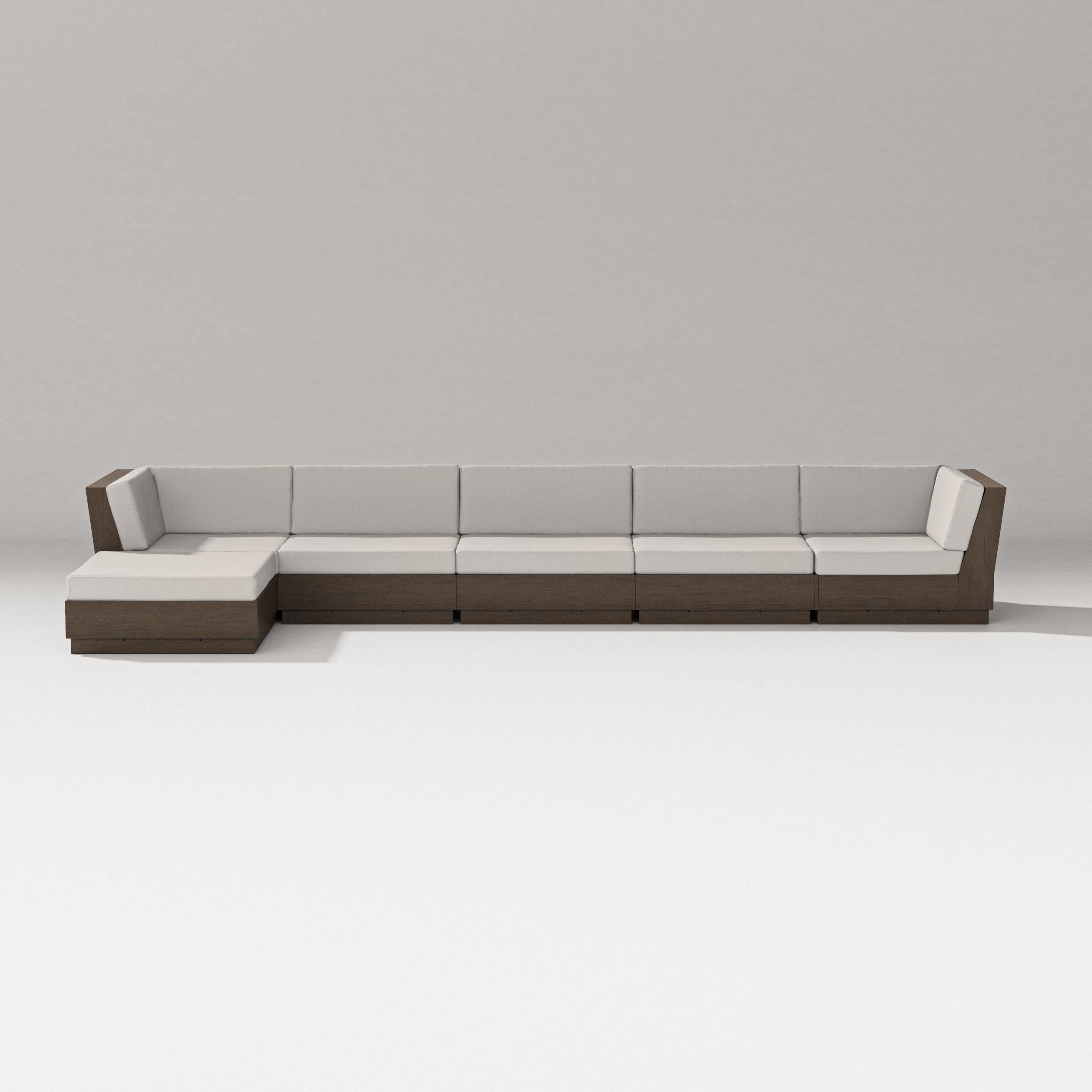 PW Designer Series Elevate 6-Piece Chaise Sectional in Kona / Cast Ash