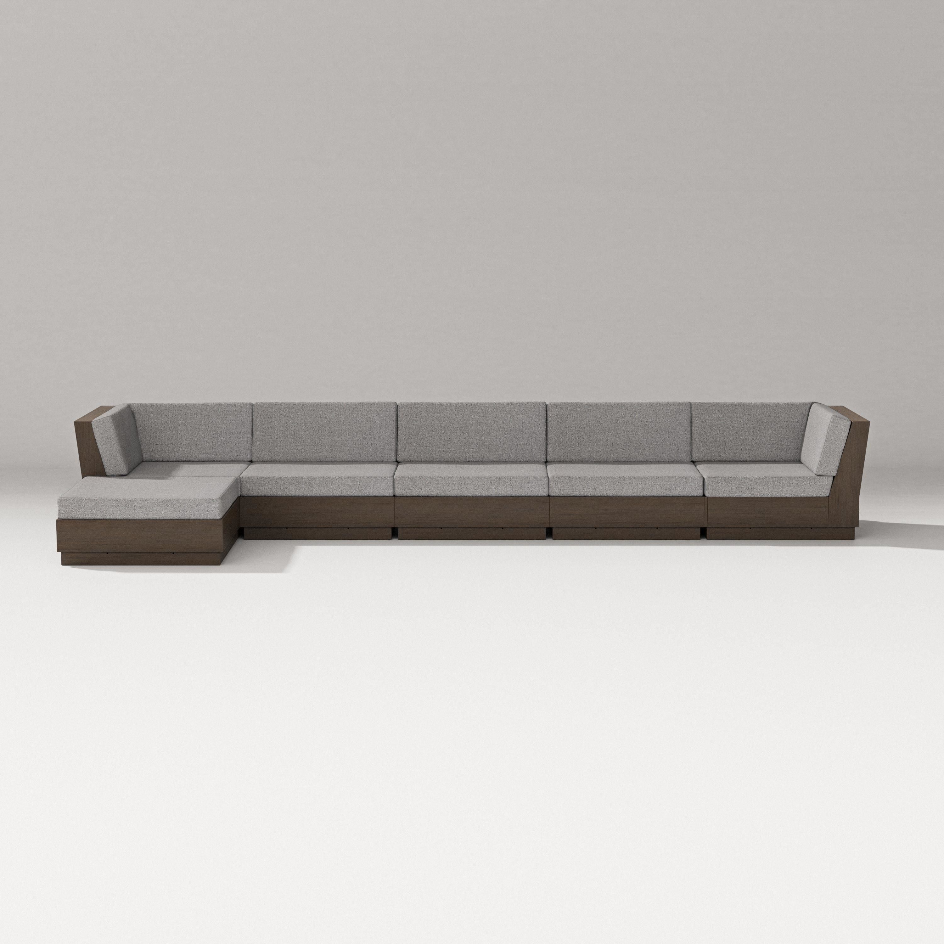 PW Designer Series Elevate 6-Piece Chaise Sectional in Kona / Grey Mist