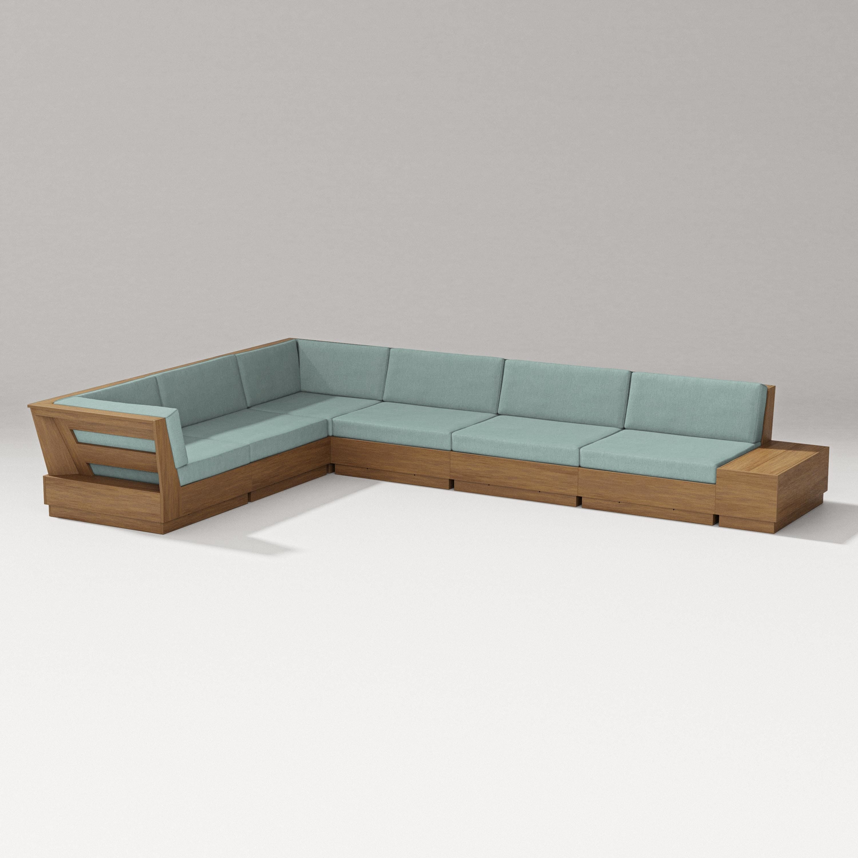 PW Designer Series Elevate 7-Piece Corner Sectional in Natural / Glacier Spa