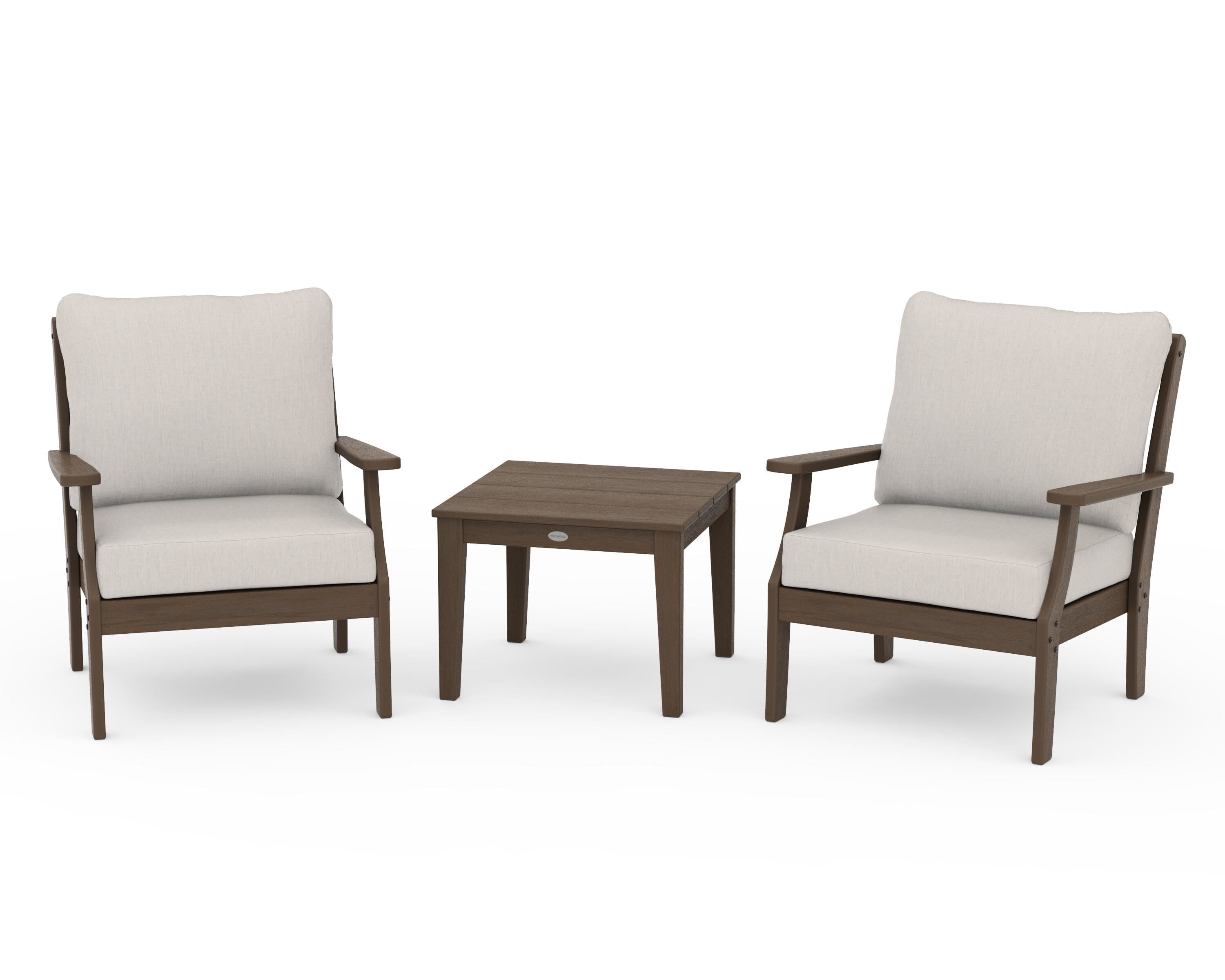 POLYWOOD Braxton 3-Piece Deep Seating Set in Kona / Cast Ash