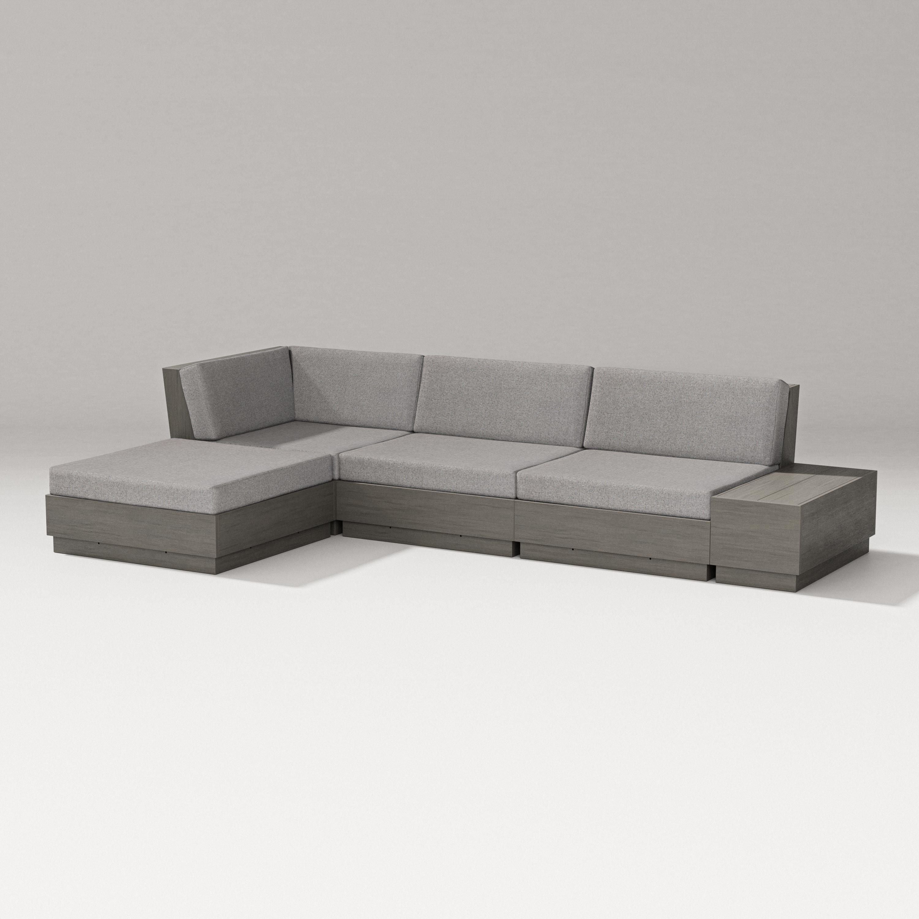 PW Designer Series Elevate Chaise Sectional in Driftwood / Grey Mist