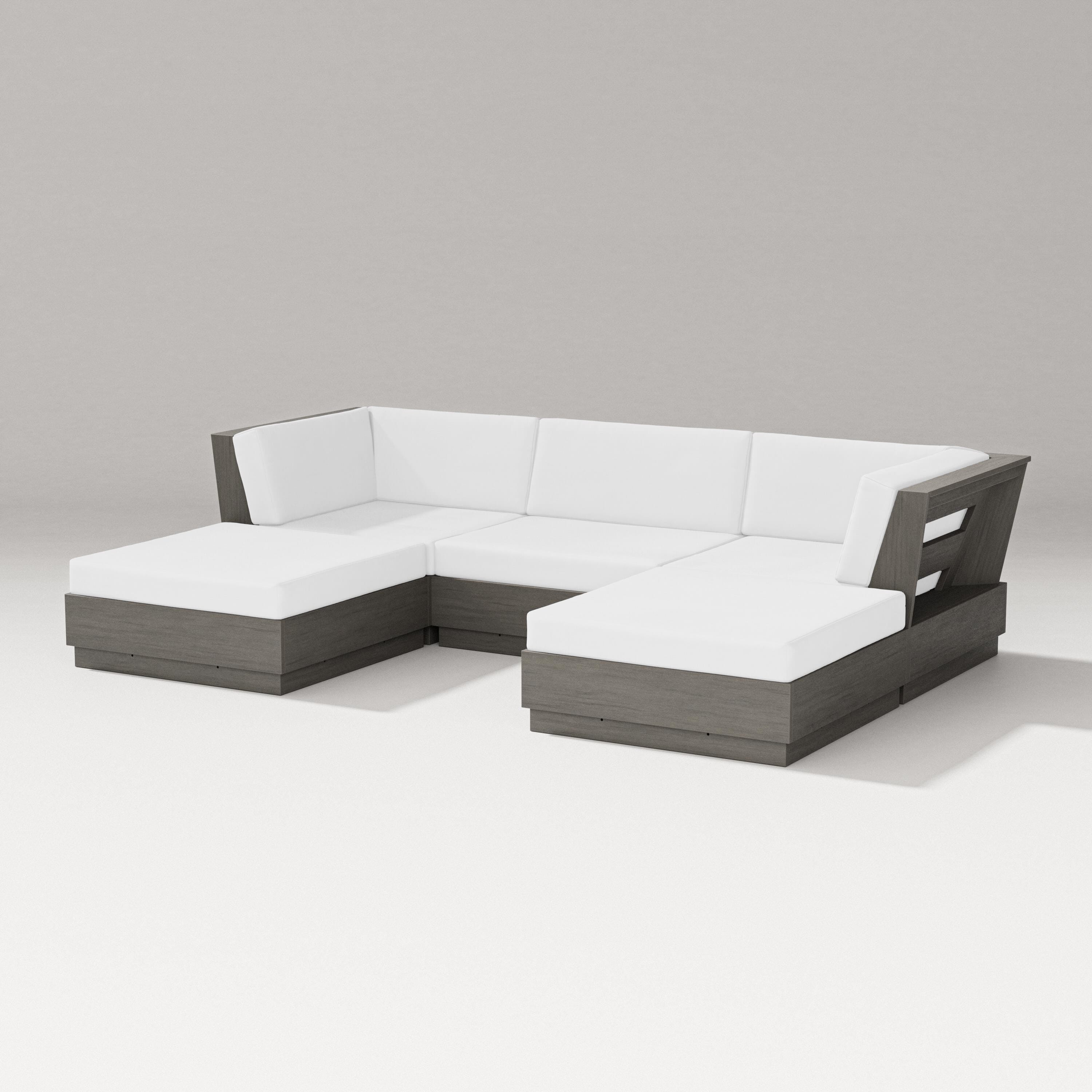 PW Designer Series Elevate Double Chaise Sectional in Driftwood / Natural