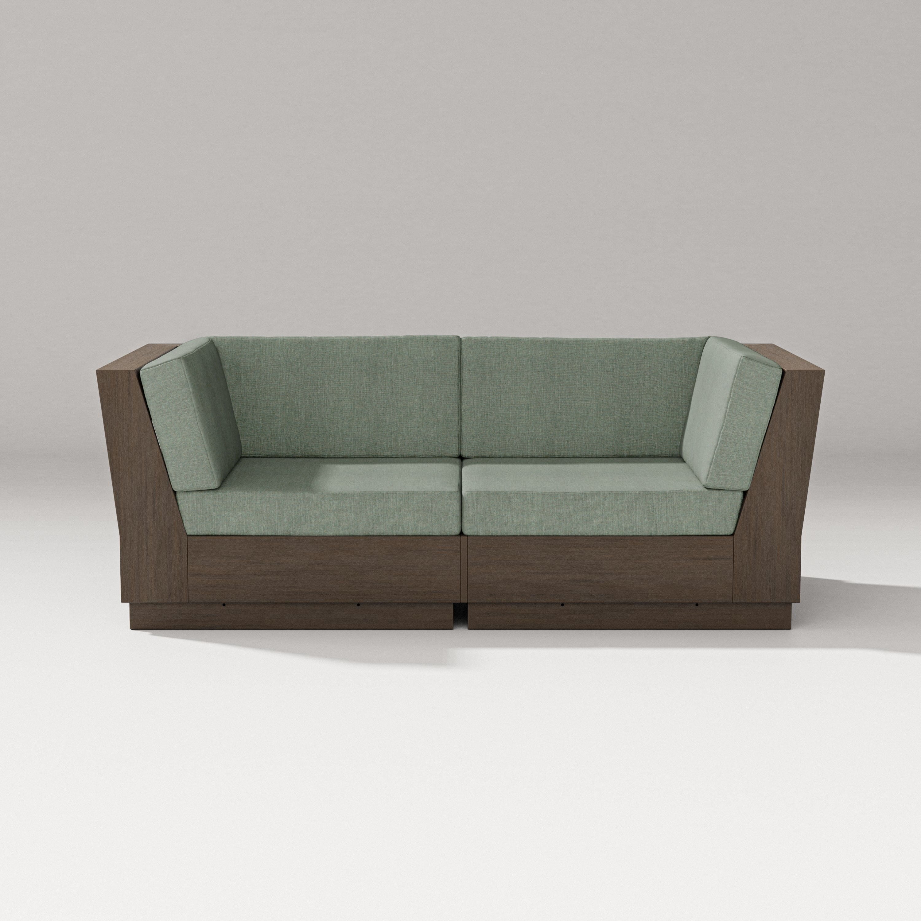 PW Designer Series Elevate Loveseat Sectional in Kona / Cast Sage
