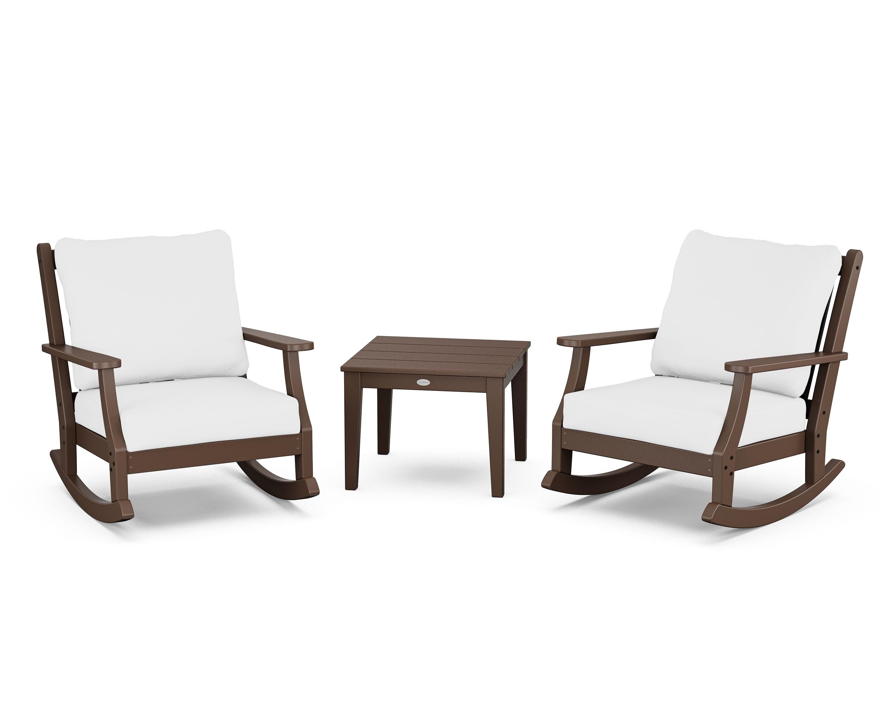 Country Living Wovendale 3-Piece Deep Seating Rocker Set in Mahogany / Natural