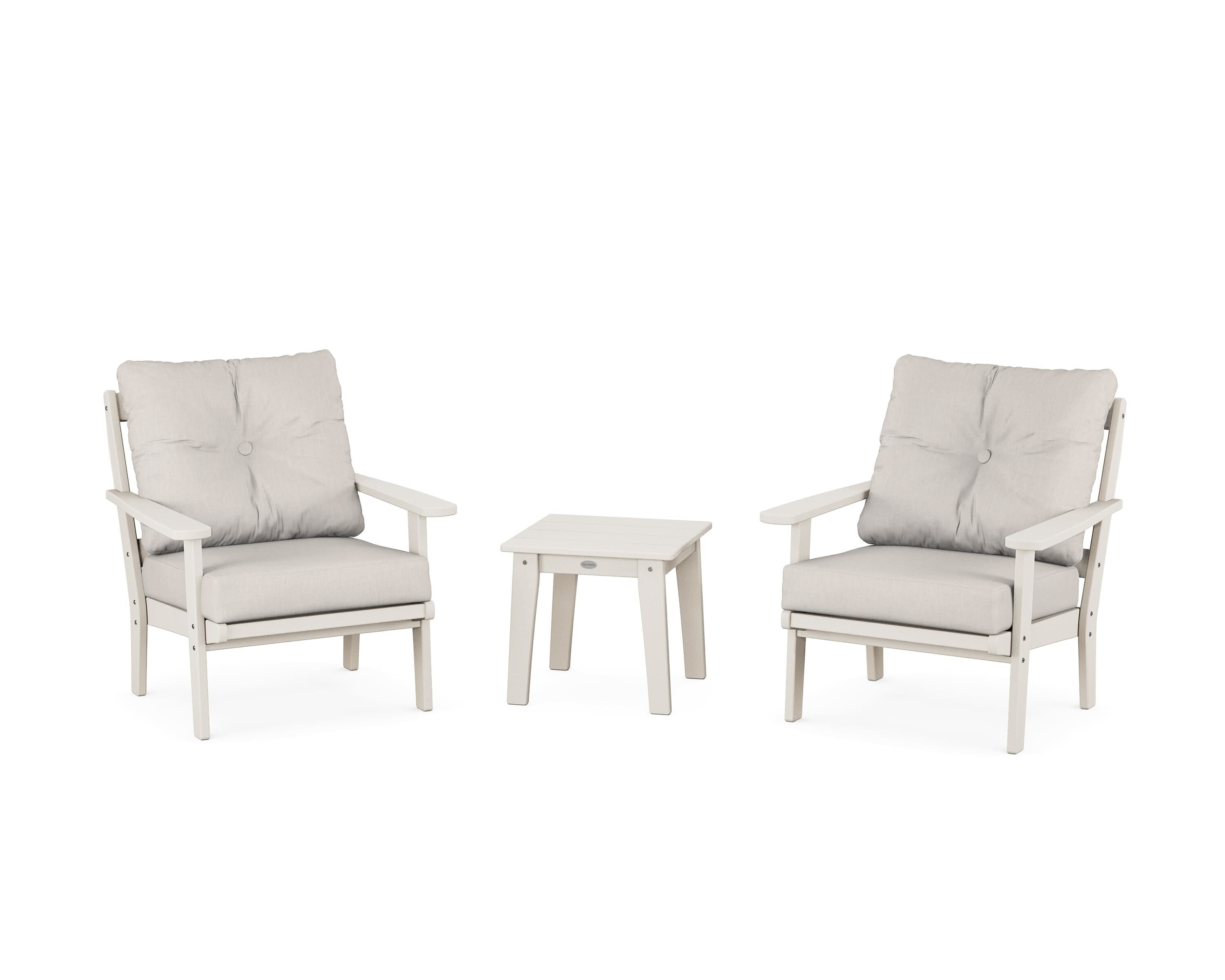POLYWOOD Mission 3-Piece Deep Seating Set in Sand / Cast Ash