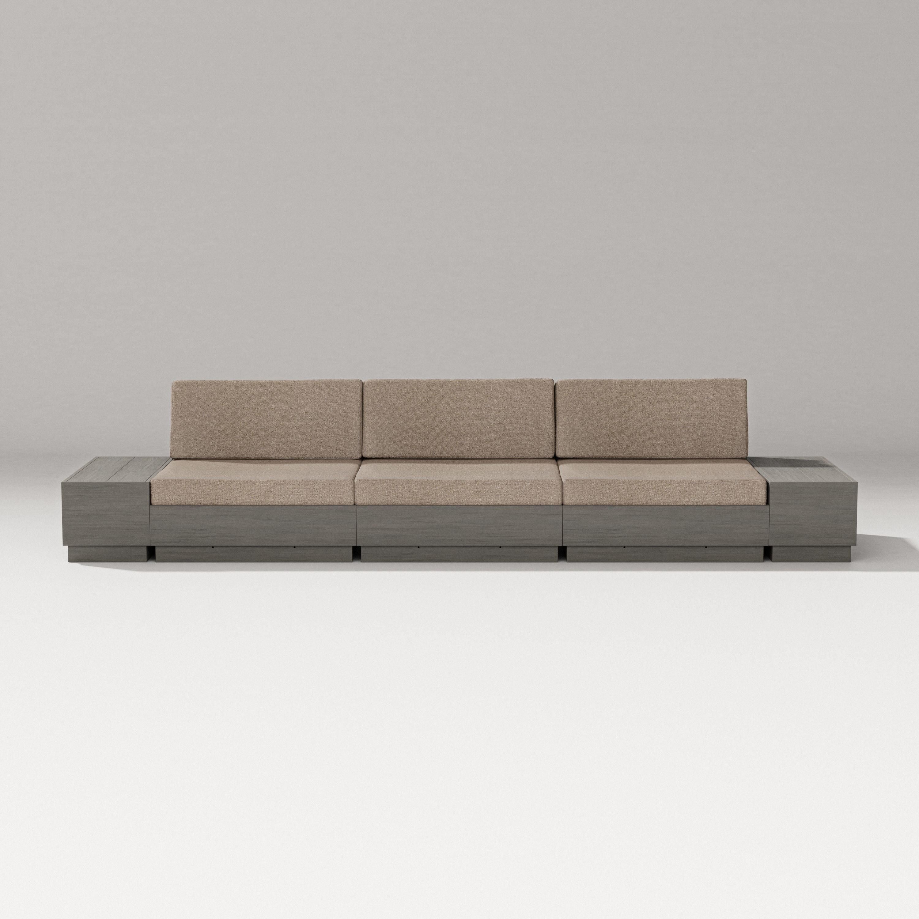 PW Designer Series Elevate Straight Sectional in Driftwood / Spiced Burlap