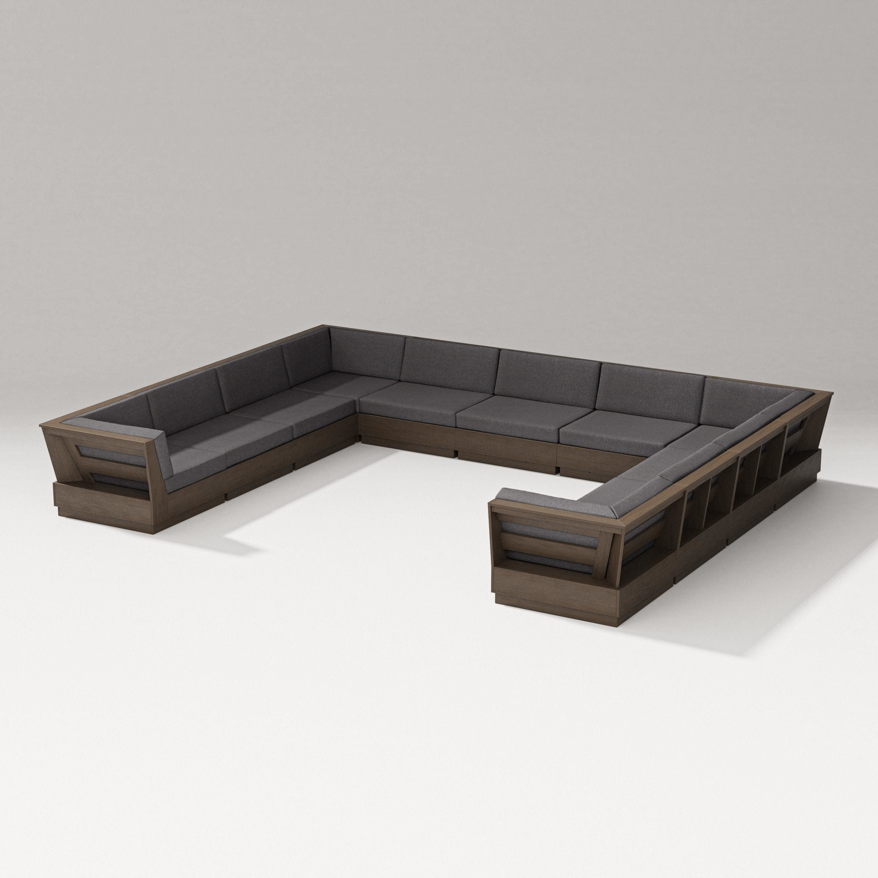 PW Designer Series Elevate Large U-Shaped Sectional in Kona / Ash Charcoal