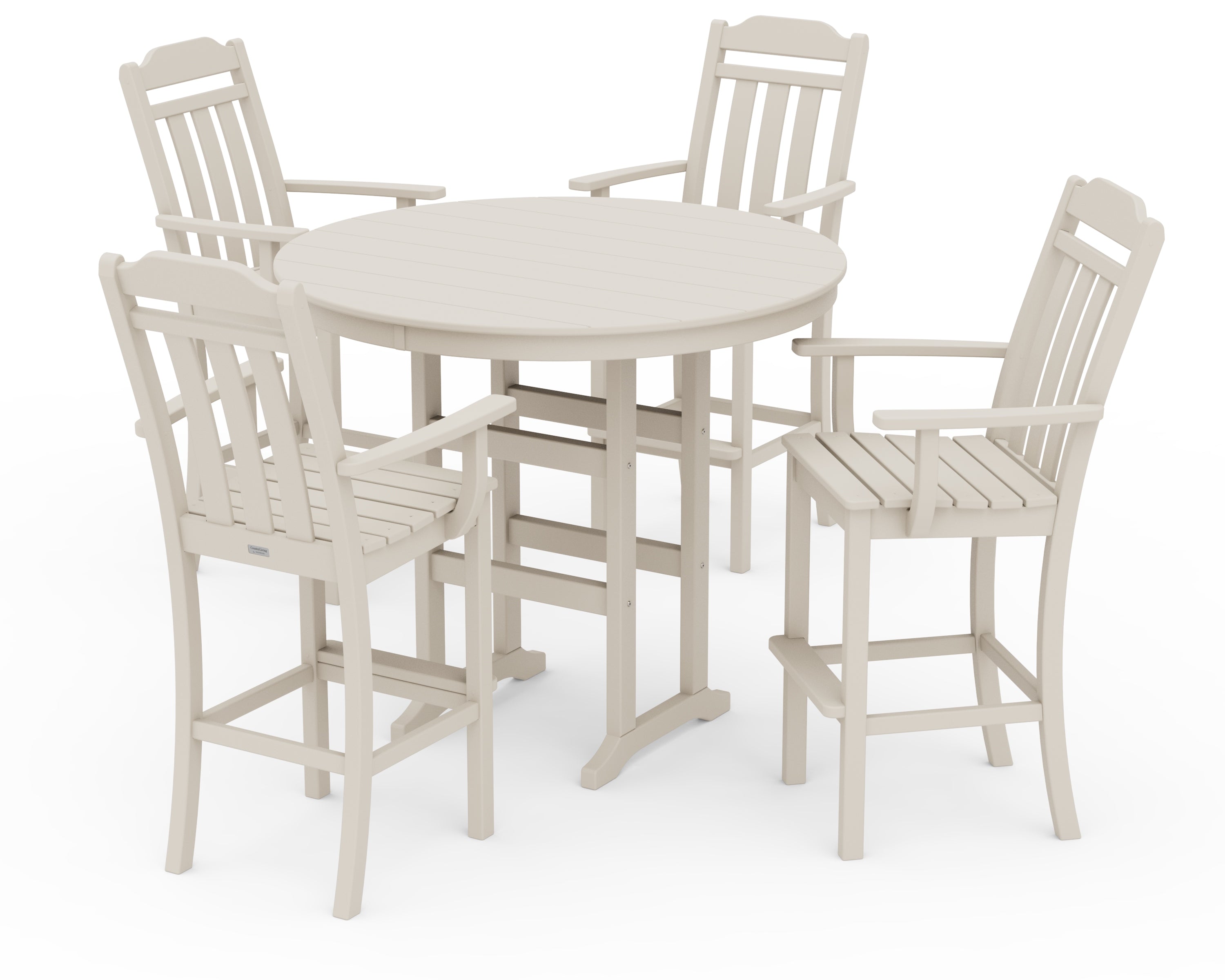 Country Living Cottage 5-Piece Round Farmhouse Bar Set in Sand