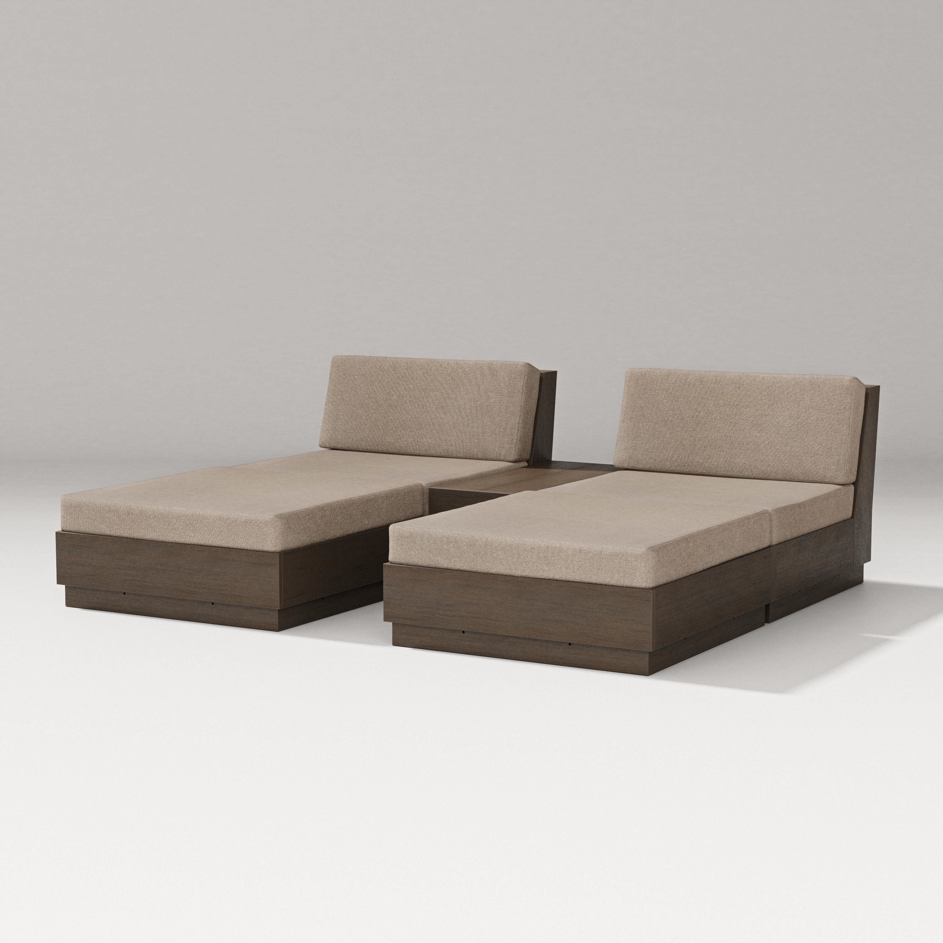 PW Designer Series Elevate Double Chaise Set in Kona / Spiced Burlap