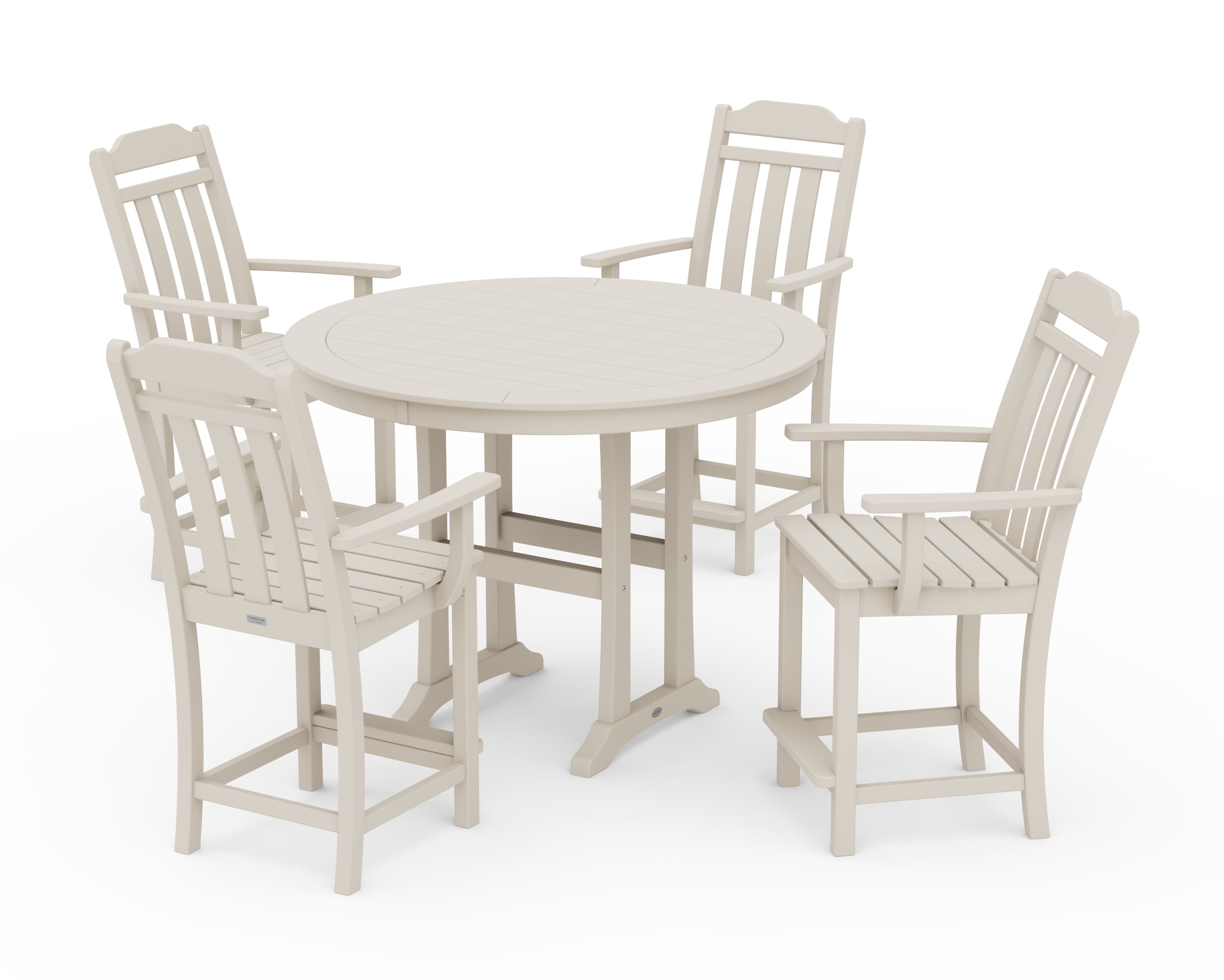 Country Living Cottage 5-Piece Round Counter Set in Sand