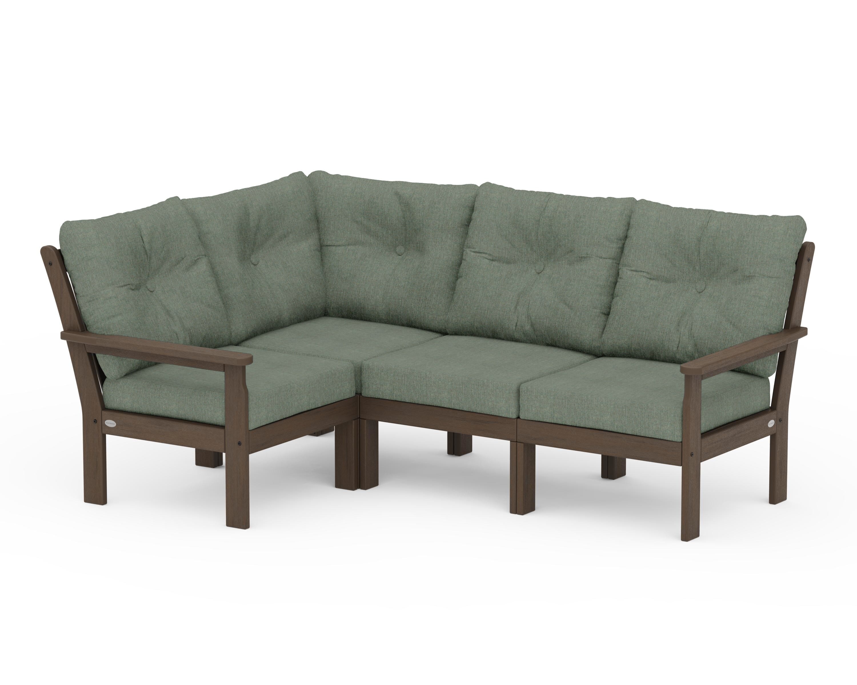 POLYWOOD Vineyard 4-Piece Sectional in Kona / Cast Sage