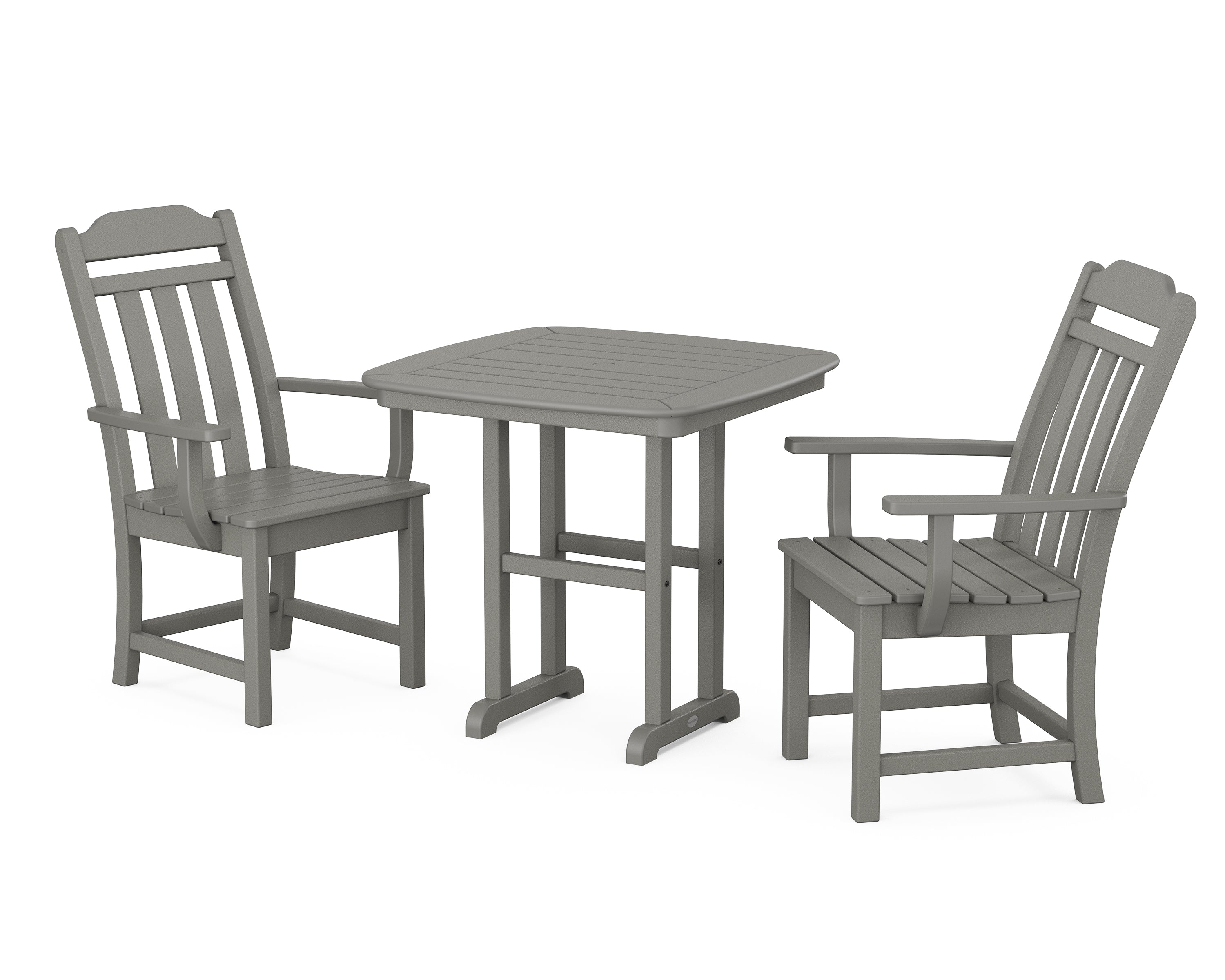 Polywood Country Living 3-Piece Dining Set in Slate Grey