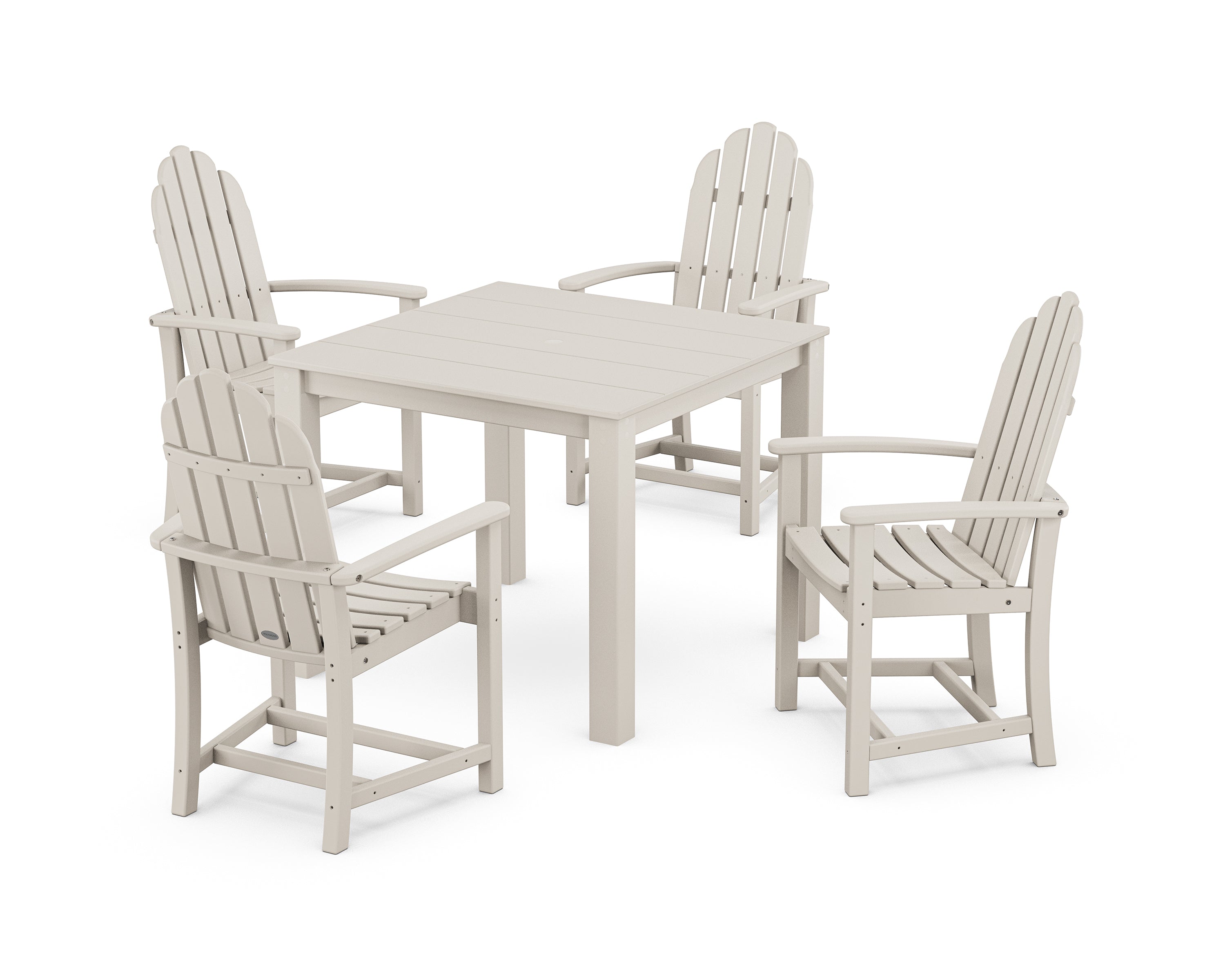 POLYWOOD® Classic Adirondack 5-Piece Parsons Dining Set in Sand