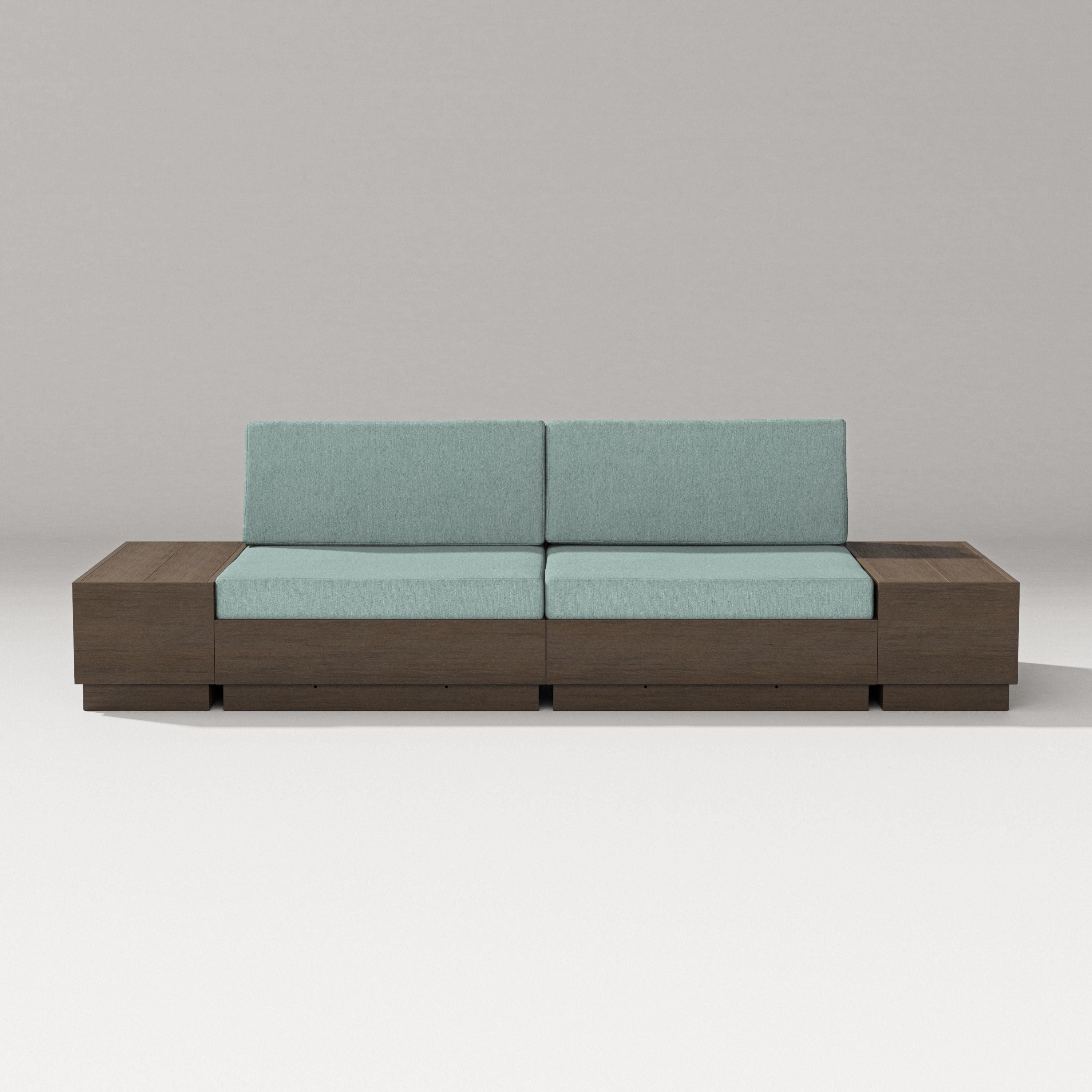 PW Designer Series Elevate 4-Piece Loveseat Sectional in Kona / Glacier Spa