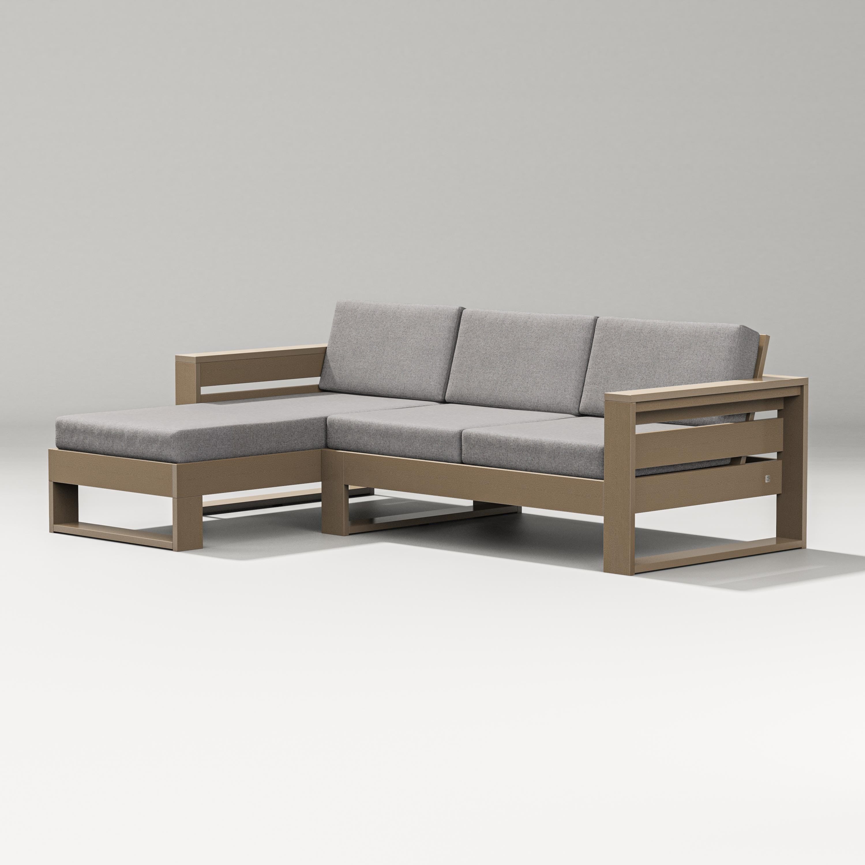 PW Designer Series Latitude Left Chaise Sectional in Vintage Sahara / Grey Mist