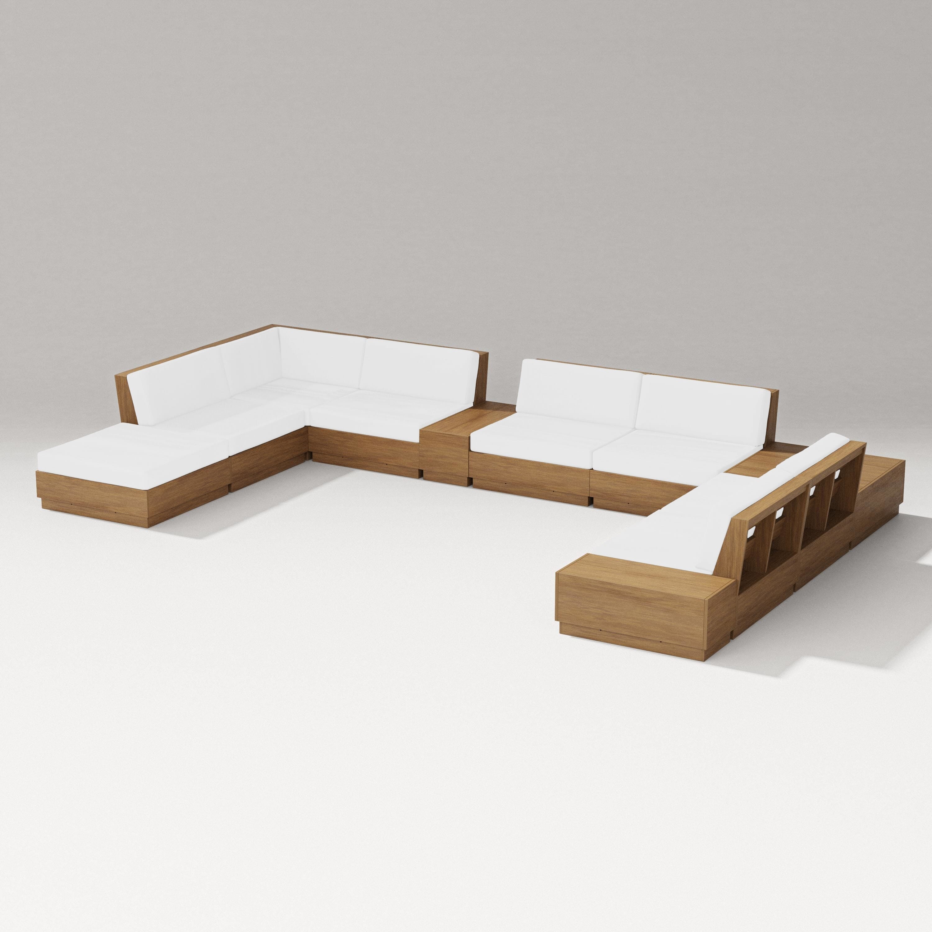 PW Designer Series Elevate 11-Piece Conversation Sectional Set in Natural / Natural