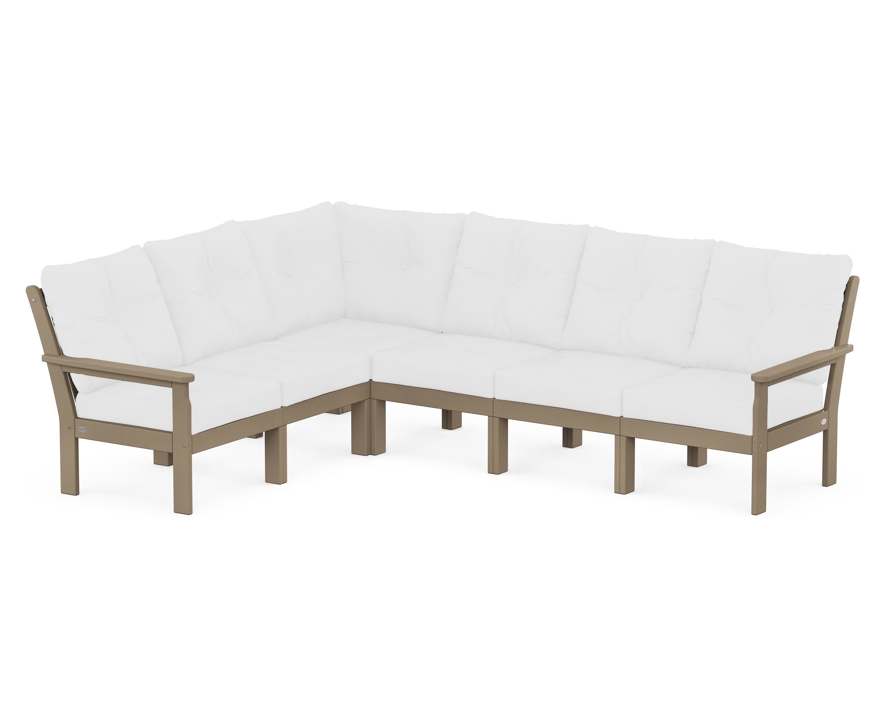 POLYWOOD Vineyard 6-Piece Sectional in Vintage Sahara / Natural