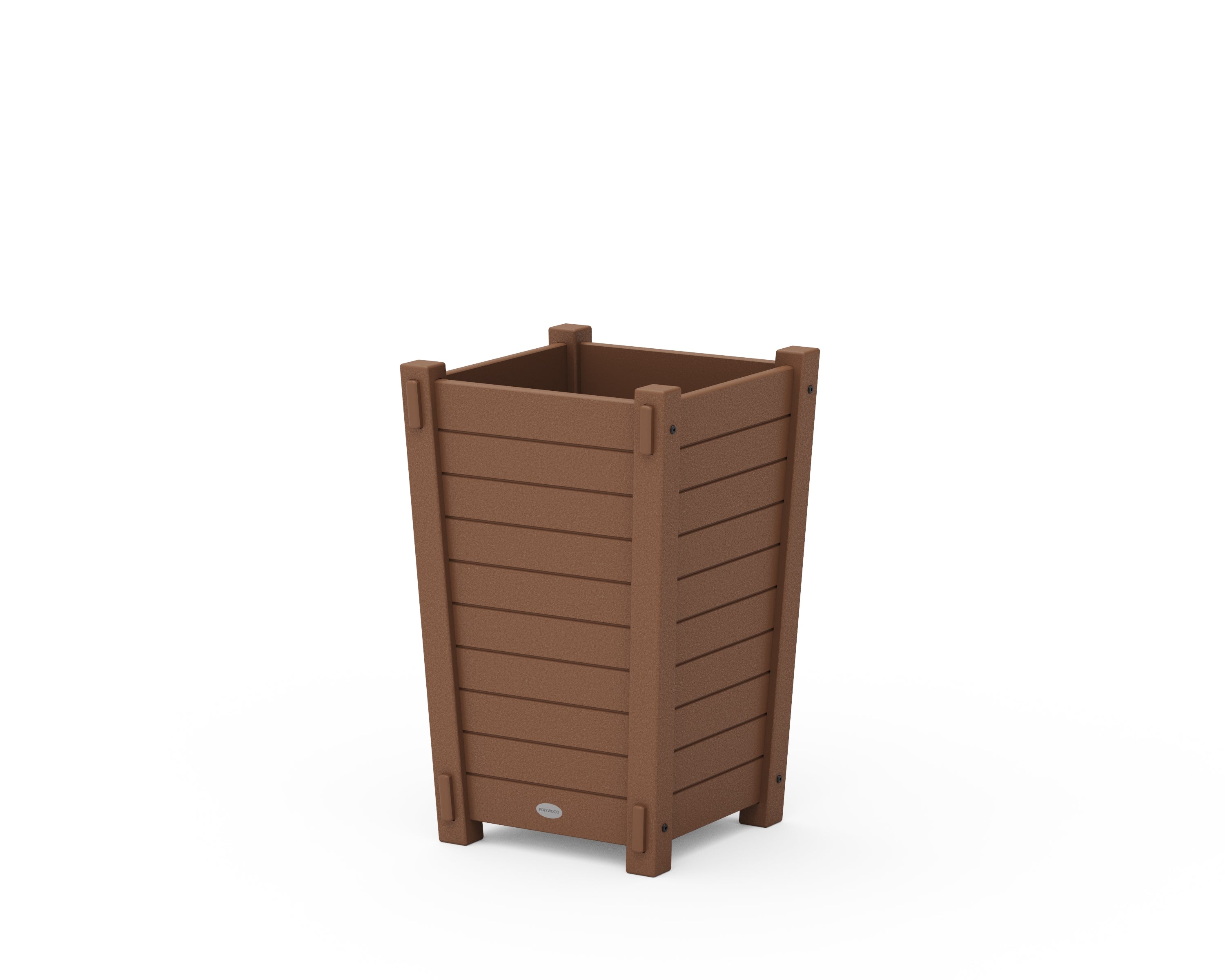 POLYWOOD Nautical Tapered Square Short Planter Box in Teak