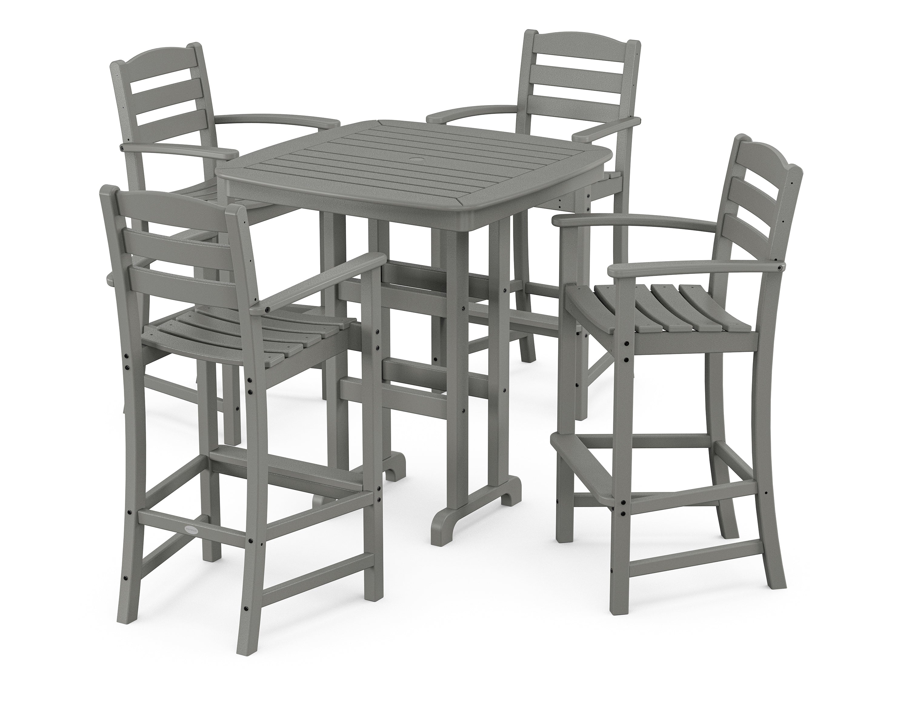 POLYWOOD La Casa Café 5-Piece Bar Set in Slate Grey