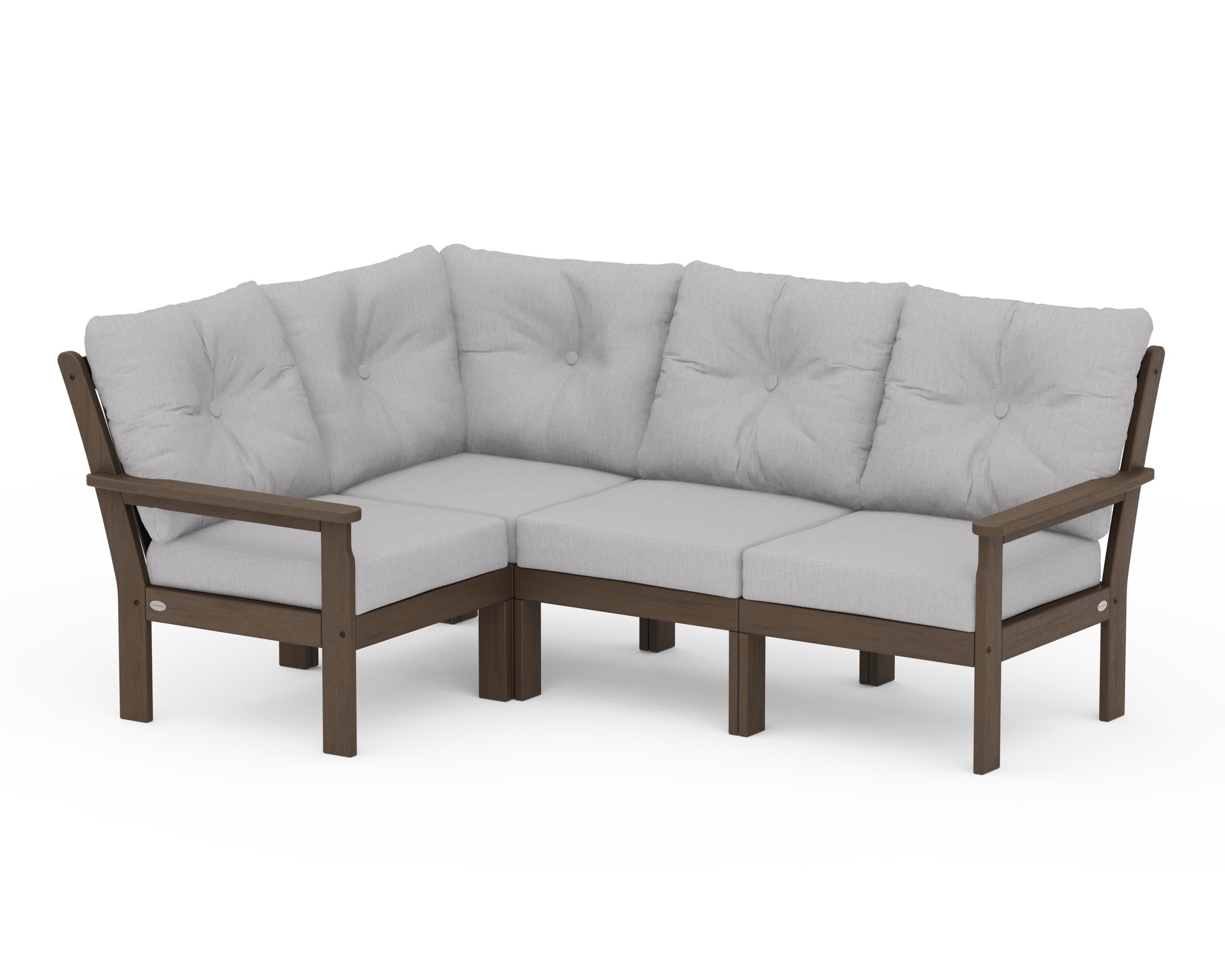POLYWOOD Vineyard 4-Piece Sectional in Kona / Granite