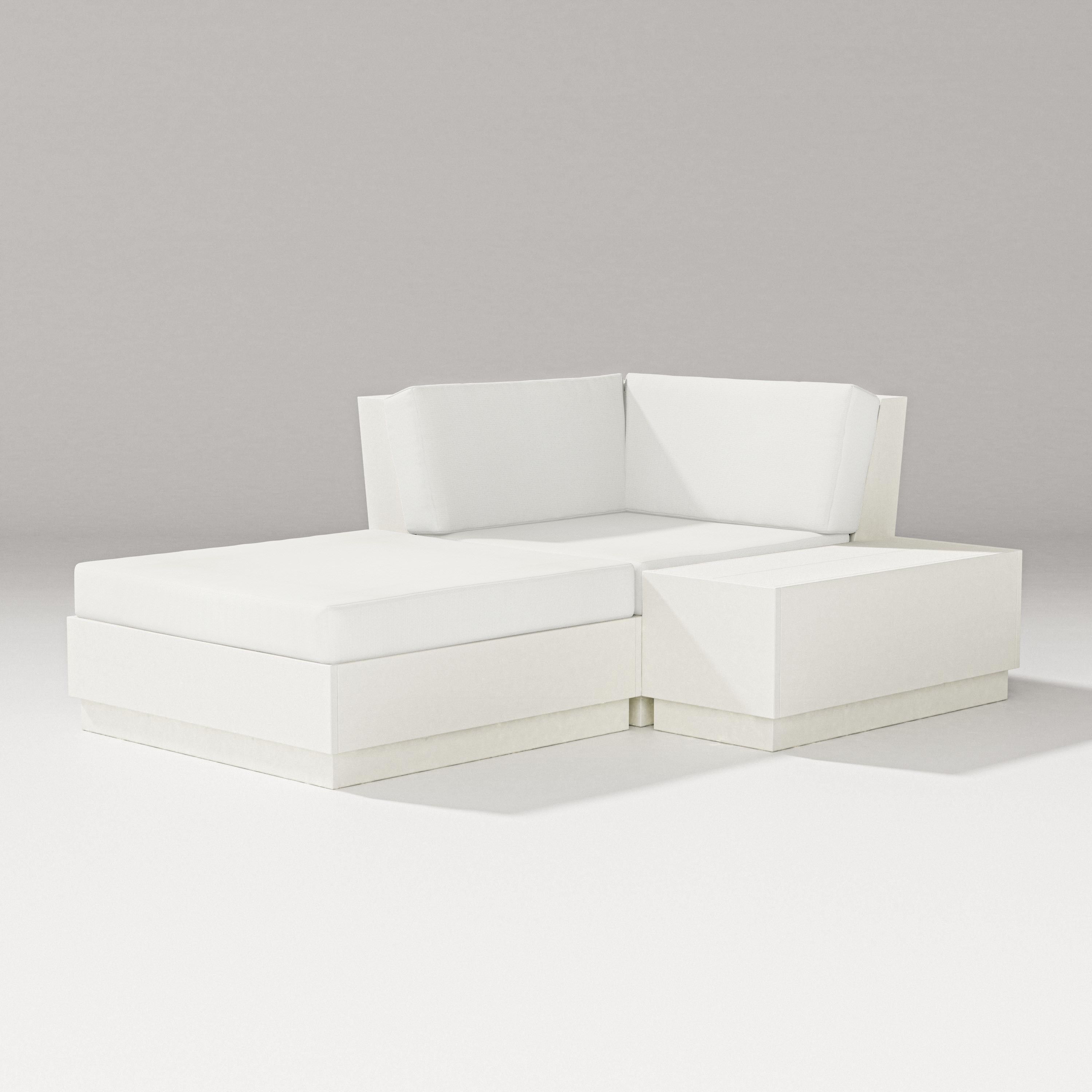 PW Designer Series Elevate Corner Chaise in Vintage White / Natural Linen