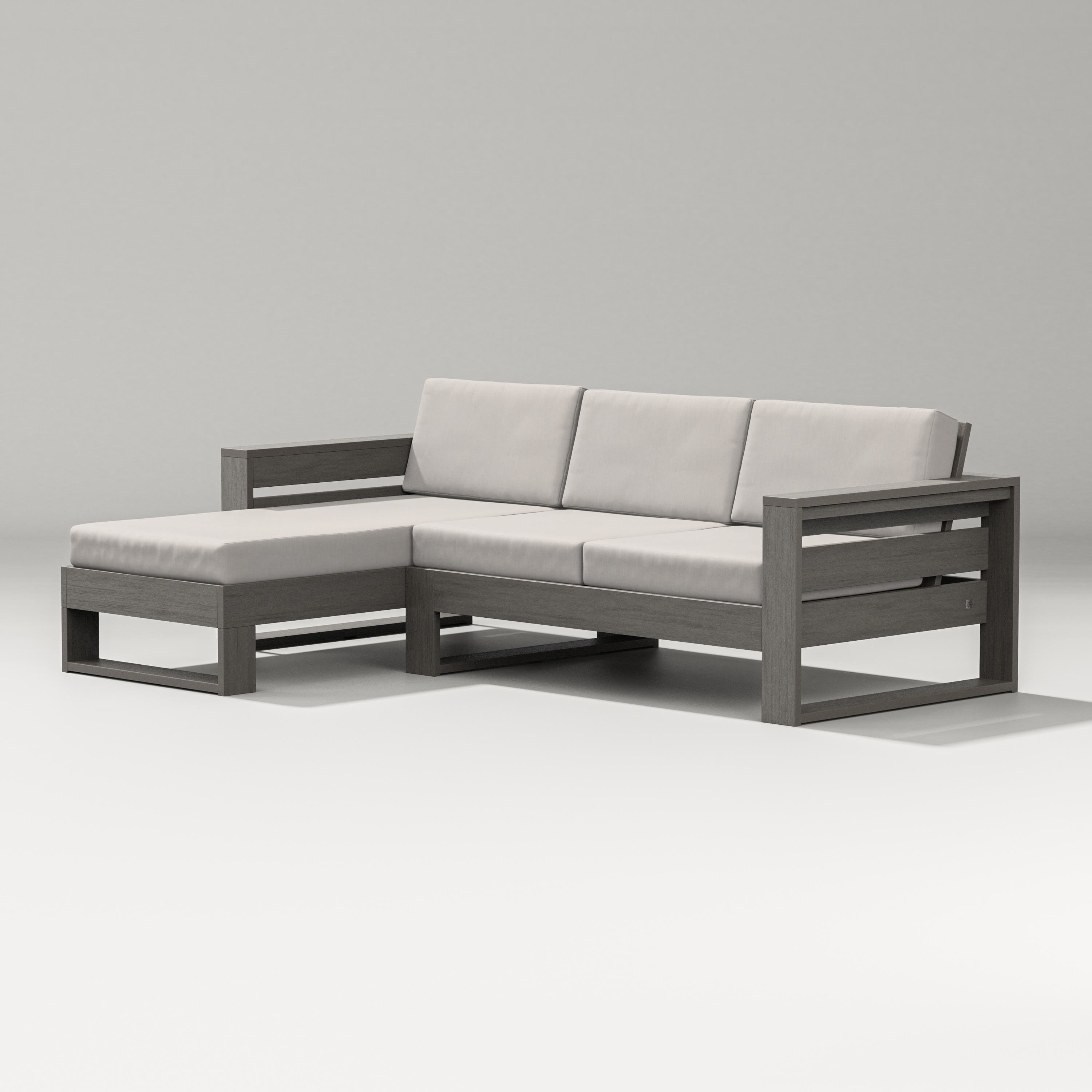 PW Designer Series Latitude Left Chaise Sectional in Driftwood / Cast Ash
