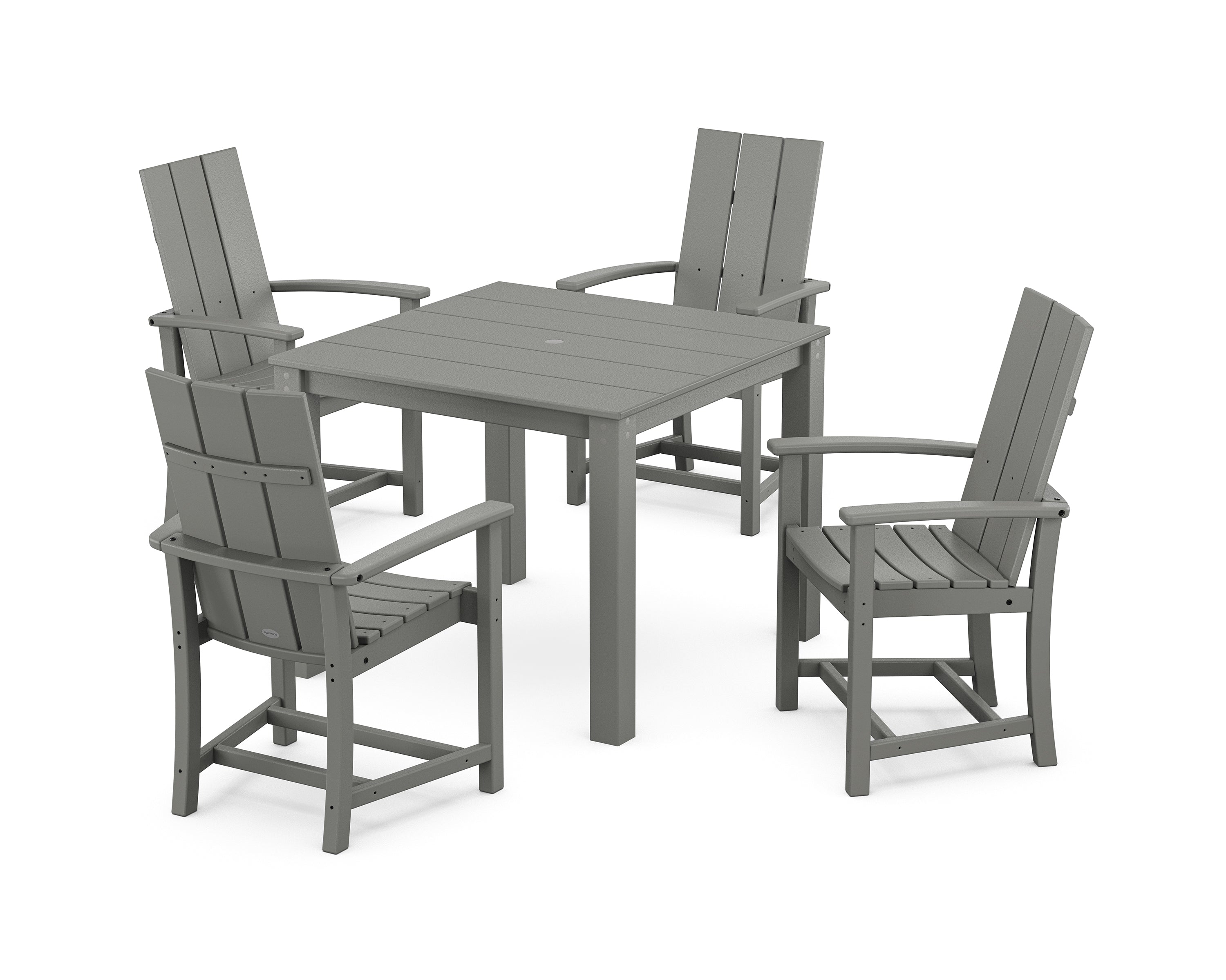 POLYWOOD® Modern Adirondack 5-Piece Parsons Dining Set in Slate Grey