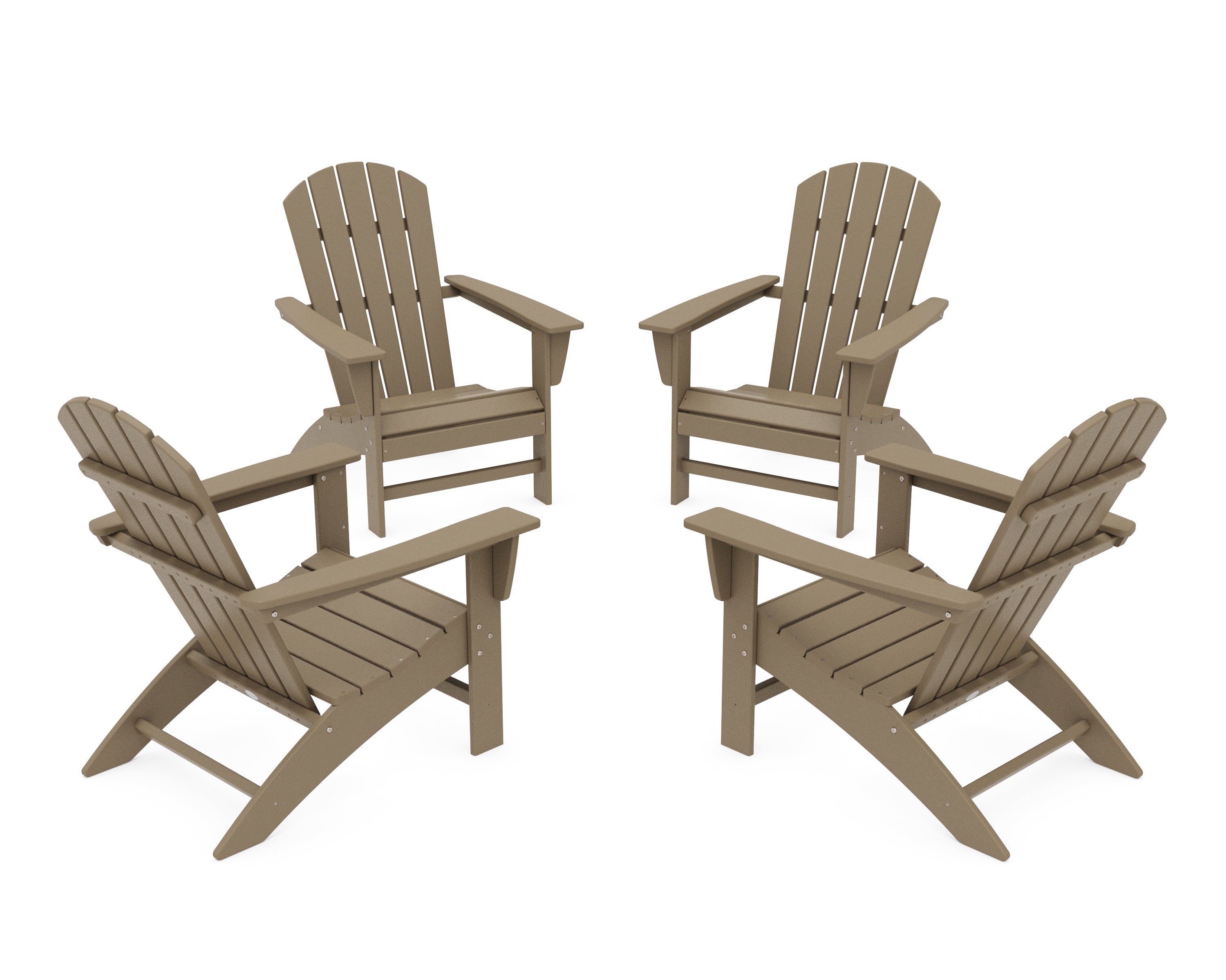 POLYWOOD Nautical 4-Piece Adirondack Conversation Set in Vintage Sahara
