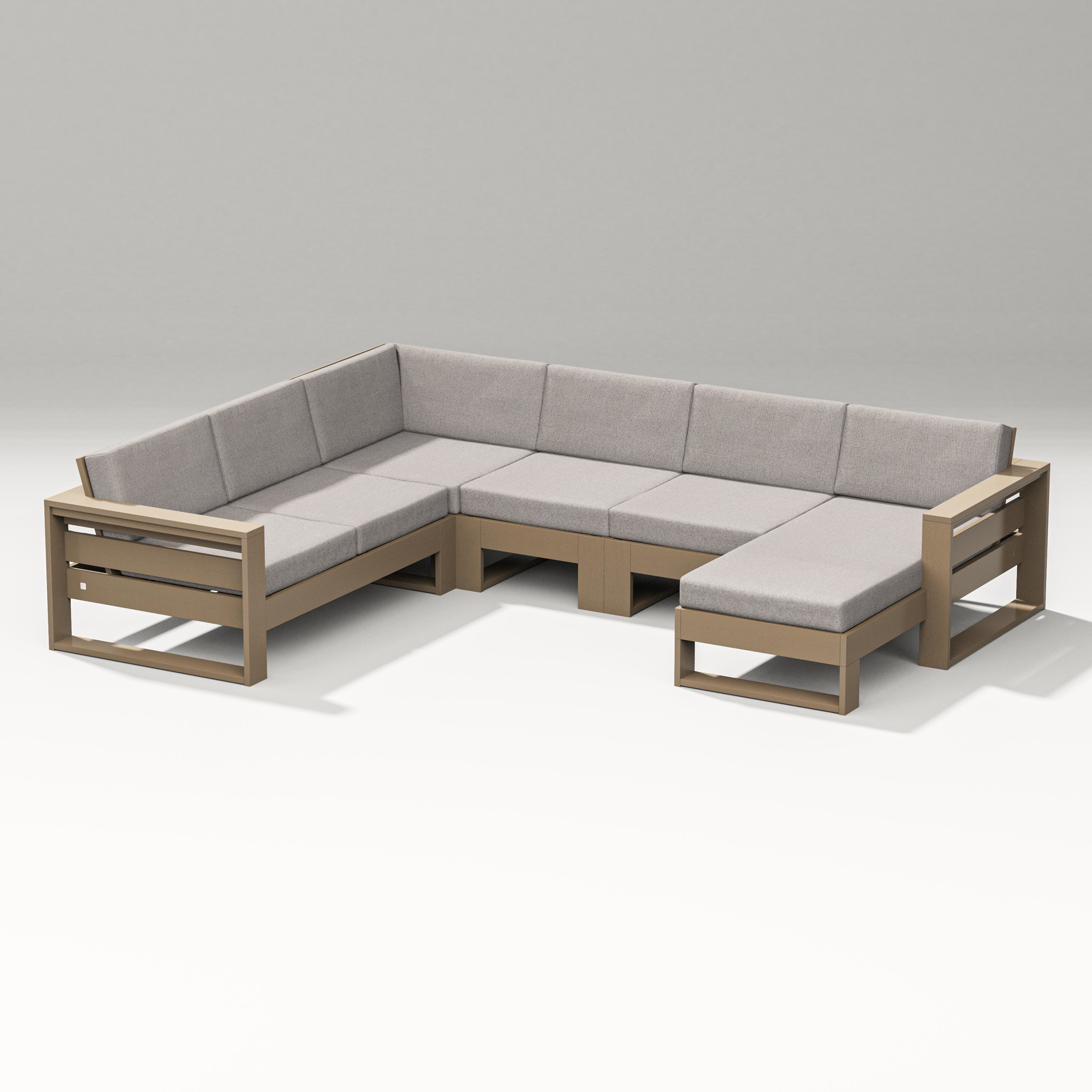 PW Designer Series Latitude Corner Sectional with Right Chaise in Vintage Sahara / Weathered Tweed